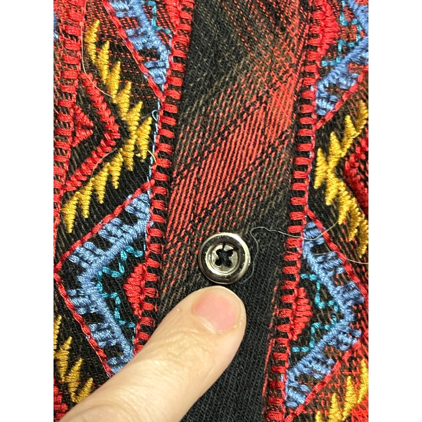 Vintage Caleooa Shirt Women's XL Black Red Plaid Button Up Long Sleeve Size XL / US 12-14 / IT 48-50 - 5 Thumbnail
