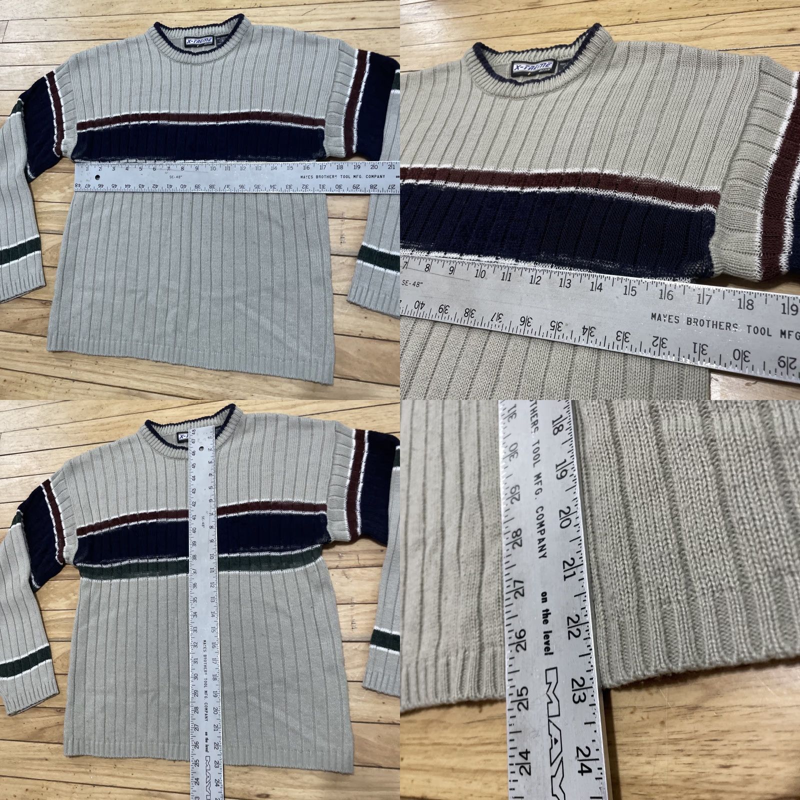 Vintage VTG Y2K X-Treme Gear Sweater Women XL Ribbed 20 Tan Gray Boho Classic 1990s 2000s Crew Neck Pullover Knit Women Size XL / US 12-14 / IT 48-50 - 8 Thumbnail
