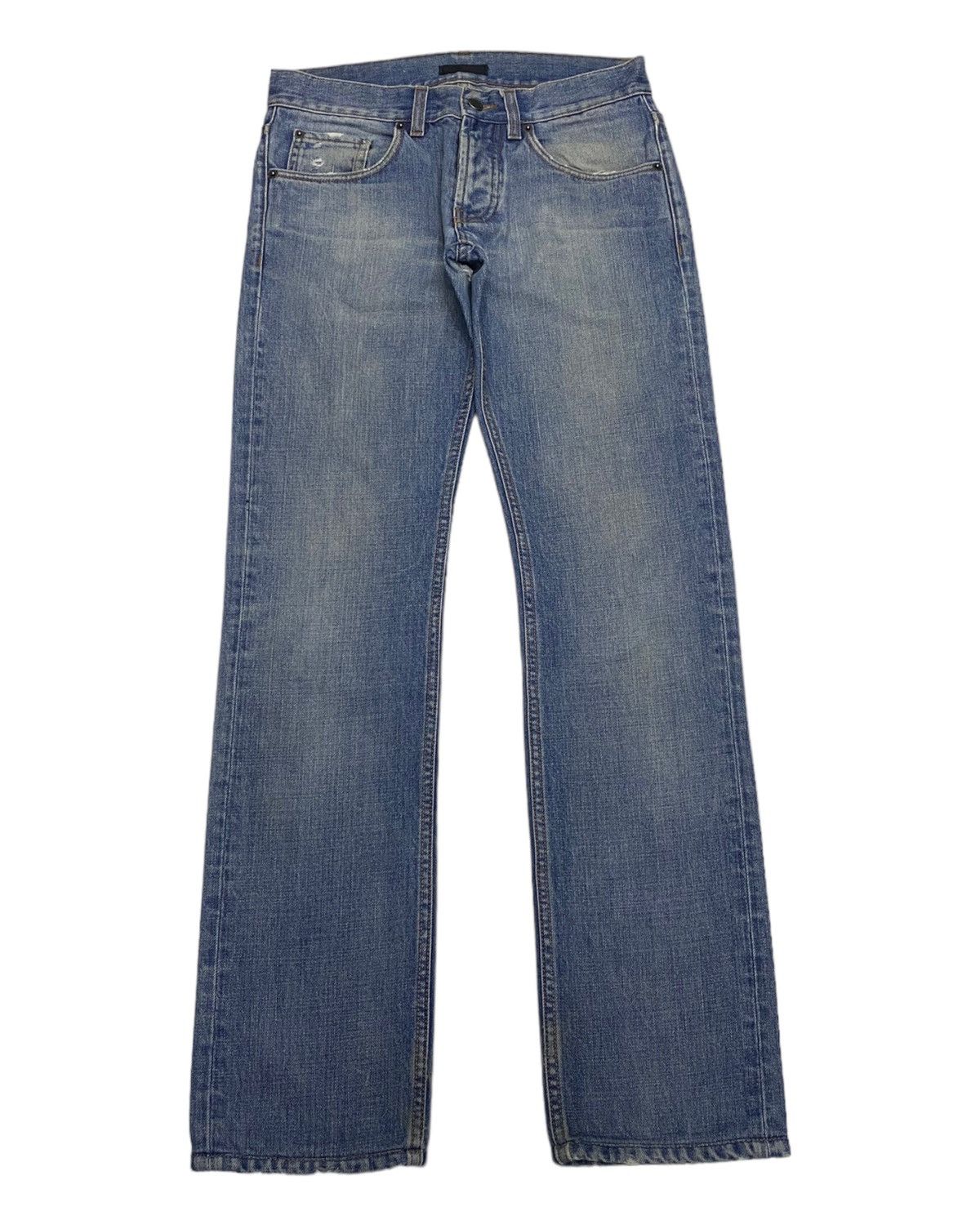 Prada 🔥VINTAGE PRADA DISTRESSED DENIM TAPERED LEG Size US 29 - 5 Thumbnail