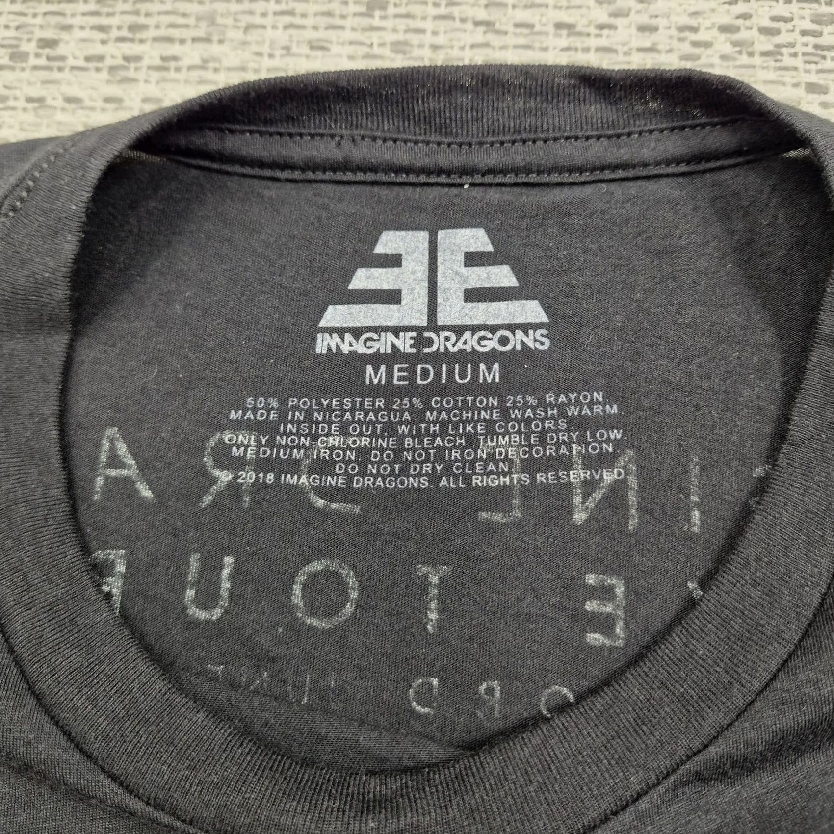 Vintage Imagine Dragons Shirt Mens Medium Black Evolve Tour 2018 Graphic Band Tee Size US M / EU 48-50 / 2 - 7 Thumbnail