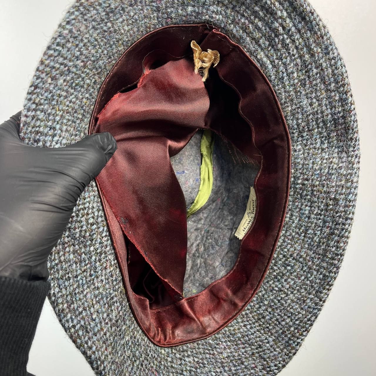 Harris Tweed Harris Tweed Grey Wool Vintage Hat Bowler Roll Brim Size ONE SIZE - 6 Thumbnail