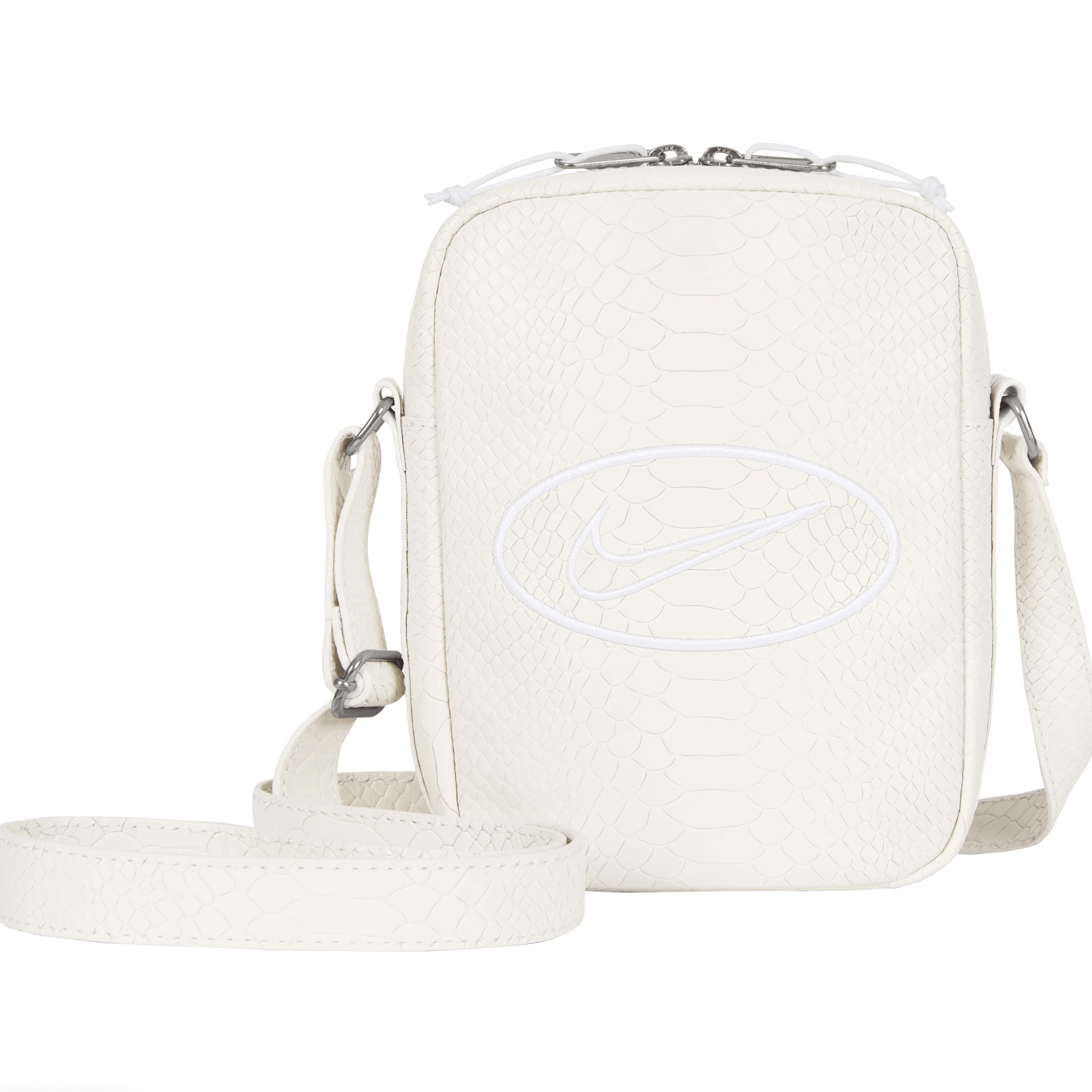Supreme Nike Leather Shoulder Bag in White Snakeskin