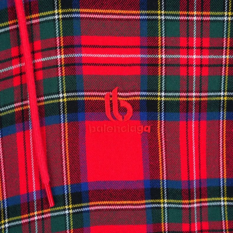 Balenciaga Balenciaga Red Plaid Hooded Shirt Jacket Size US S / EU 44-46 / 1 - 3 Thumbnail