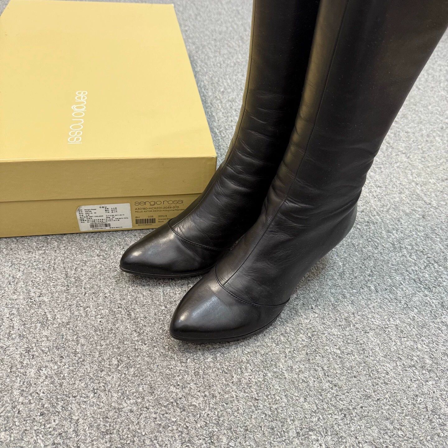 Bally Bally Knee-high Leather Boots Black 36 EU Mint Size US 5 / IT 35 - 1 Thumbnail