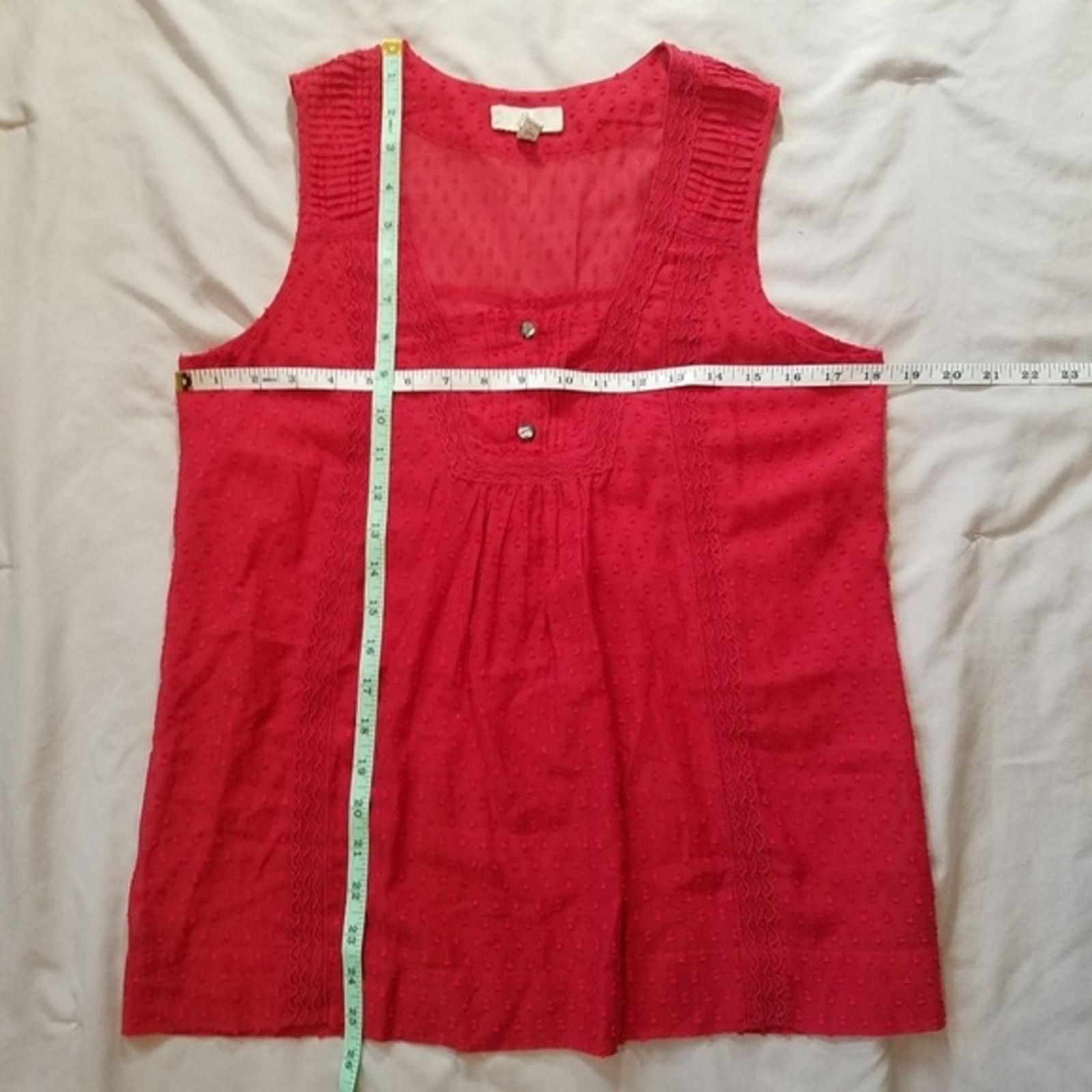 Joie Joie embroidered pintuck sleeveless blouse (size S) | red Size S / US 4 / IT 40 - 2 Thumbnail