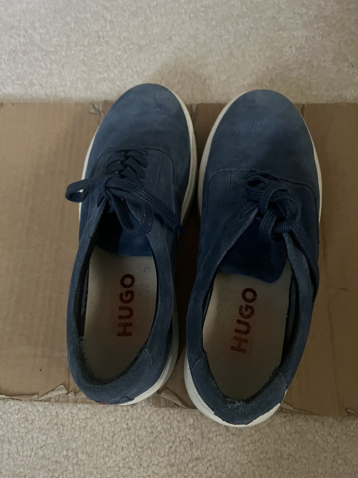 Hugo Boss Hugo Boss Quiver Oxford Blue Suede Sneakers Size US 7.5 / EU 40-41 - 1 Thumbnail