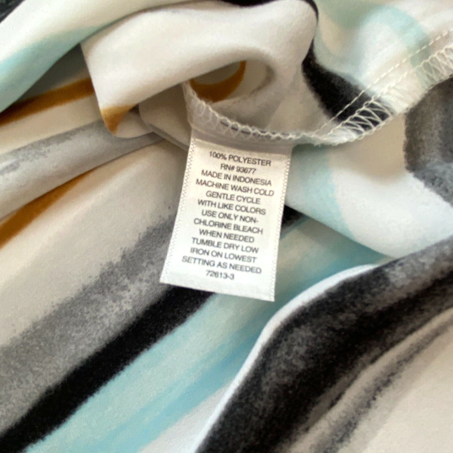 Worthington Worthington Womens Blouse Medium Multicolor Striped Balloon Sleeve Casual Tops Polyester Size M / US 6-8 / IT 42-44 - 4 Thumbnail