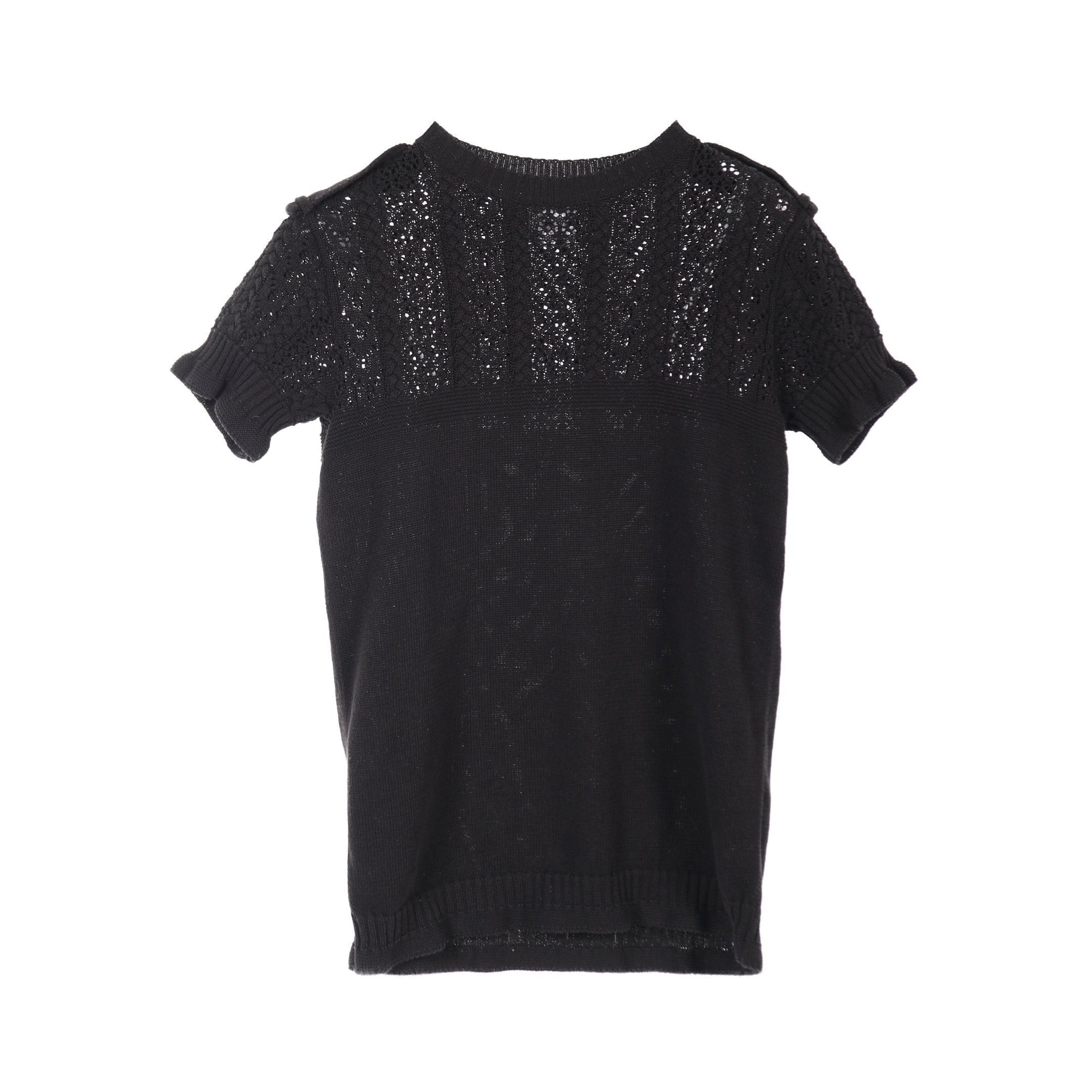 Chanel Chanel Cocomark Button Knit Cotton Black Size ONE SIZE - 1 Thumbnail