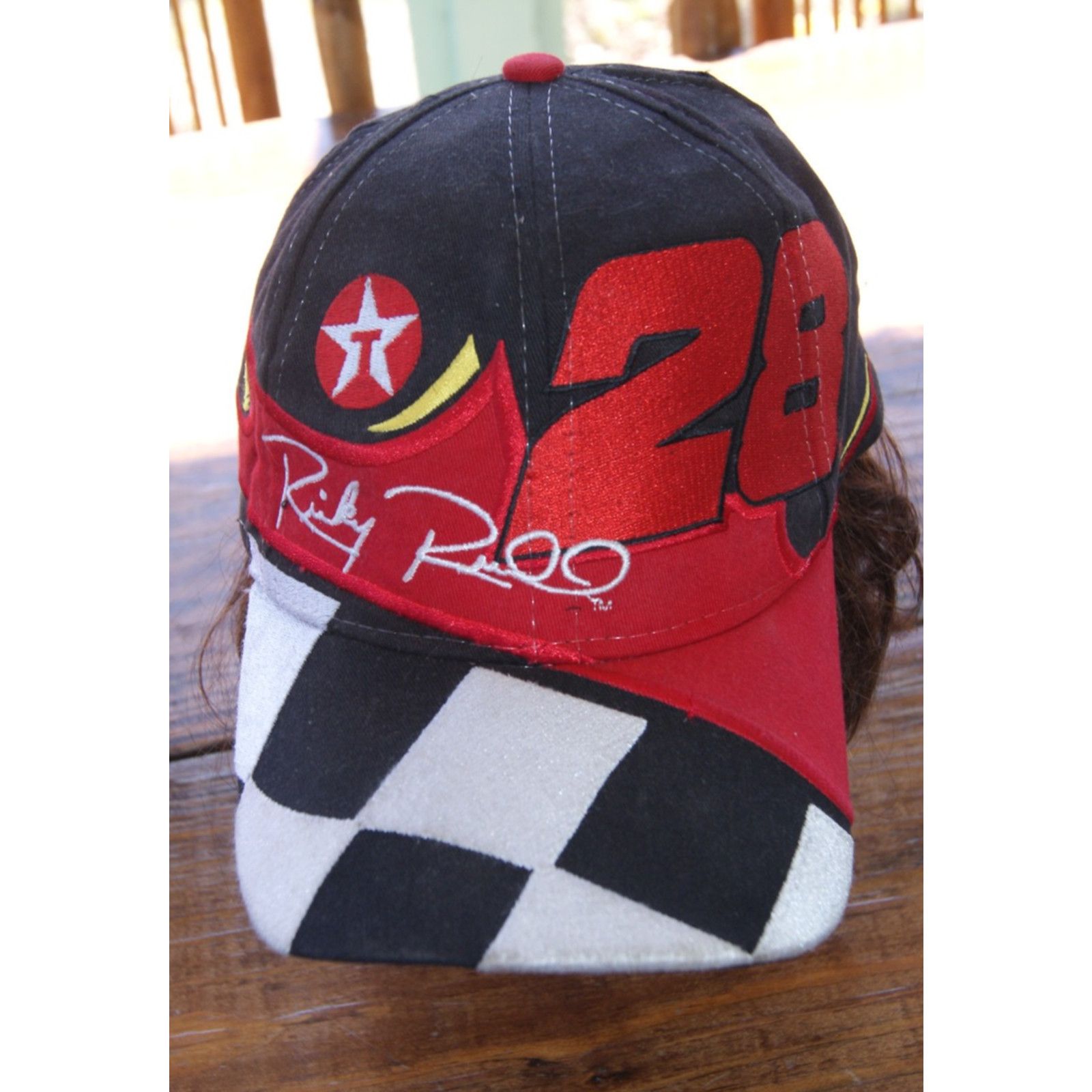 Vintage Chase VTG Ricky Rudd 28 SnapBack NASCAR Hat Wrap Check Flame Size ONE SIZE - 1 Thumbnail