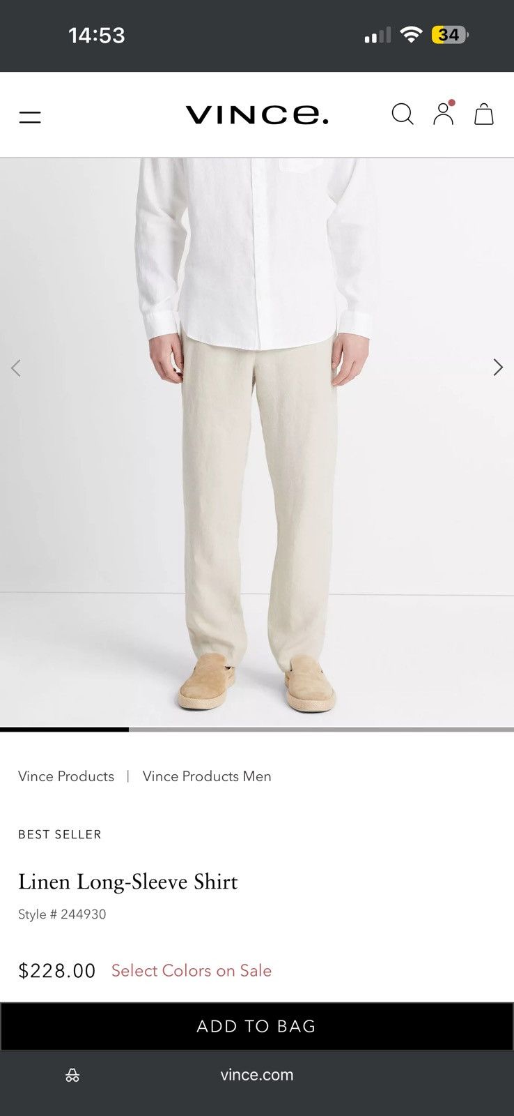 Vince Vince Linen button up Size US L / EU 52-54 / 3 - 4 Thumbnail