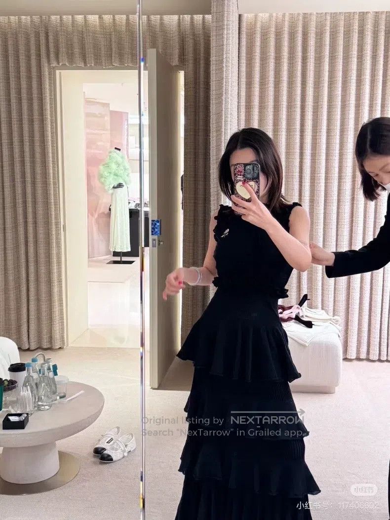 Chanel Chanel 25A handicraft workshop black cake dress Size XS / US 0-2 / IT 36-38 - 8 Thumbnail