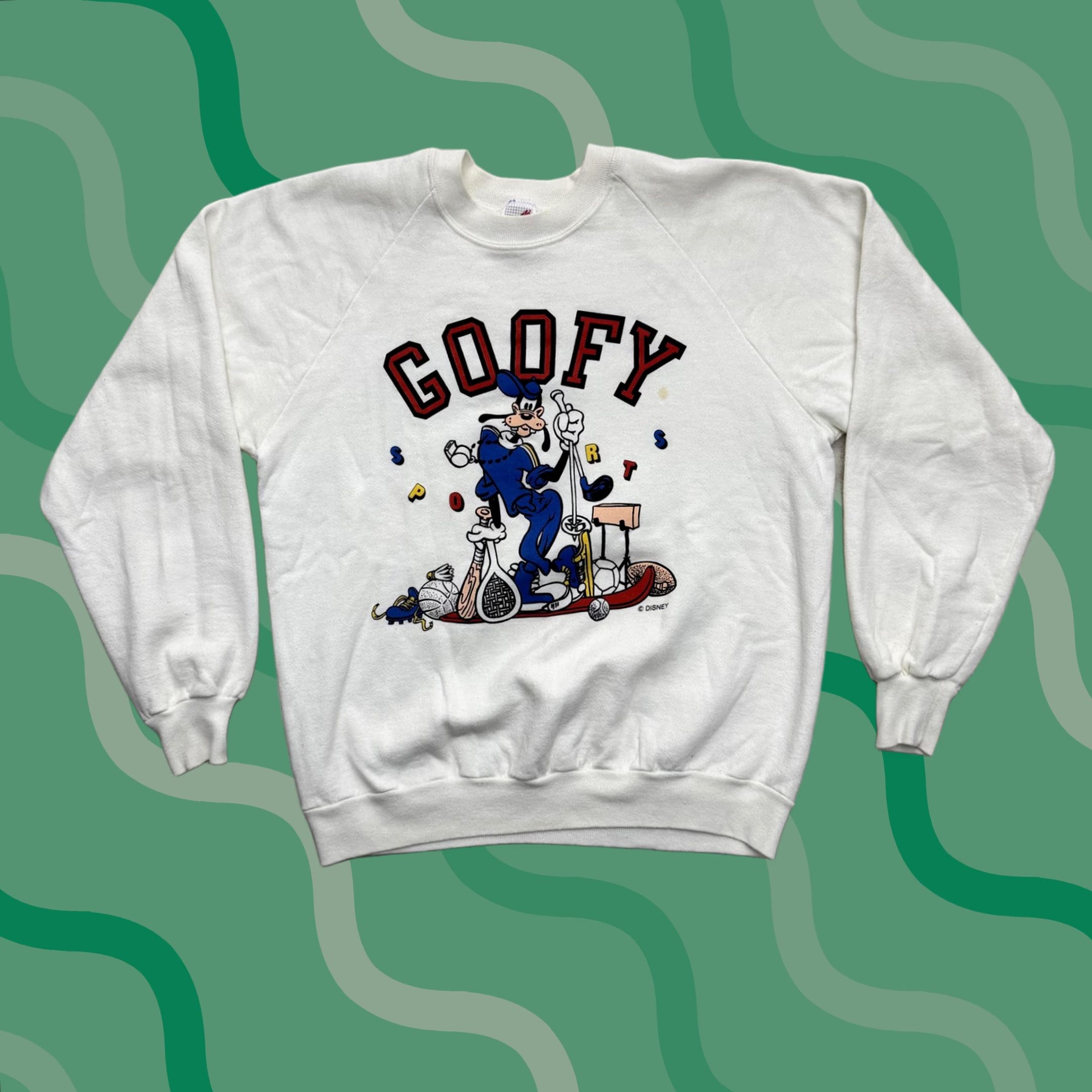Jerzees VINTAGE Disney Goofy Sports Jerzees Sweatshirt Mens Large White Graphic Print Sweatshirt USA Mens L Size US L / EU 52-54 / 3 - 1 Thumbnail
