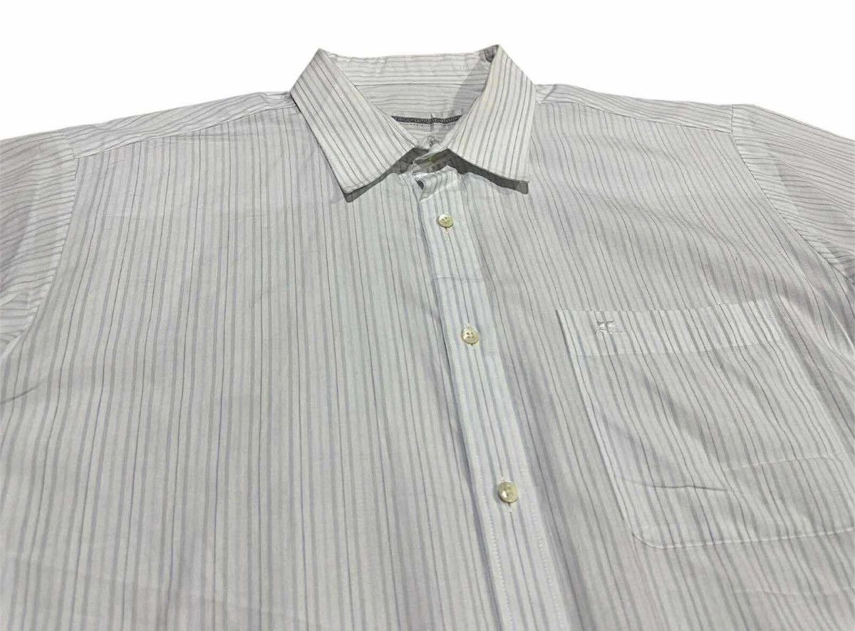 Courreges 🔥Vintage Courreges Homme Striped Shirt Ss Embroidered Logo Size US XL / EU 56 / 4 - 3 Thumbnail