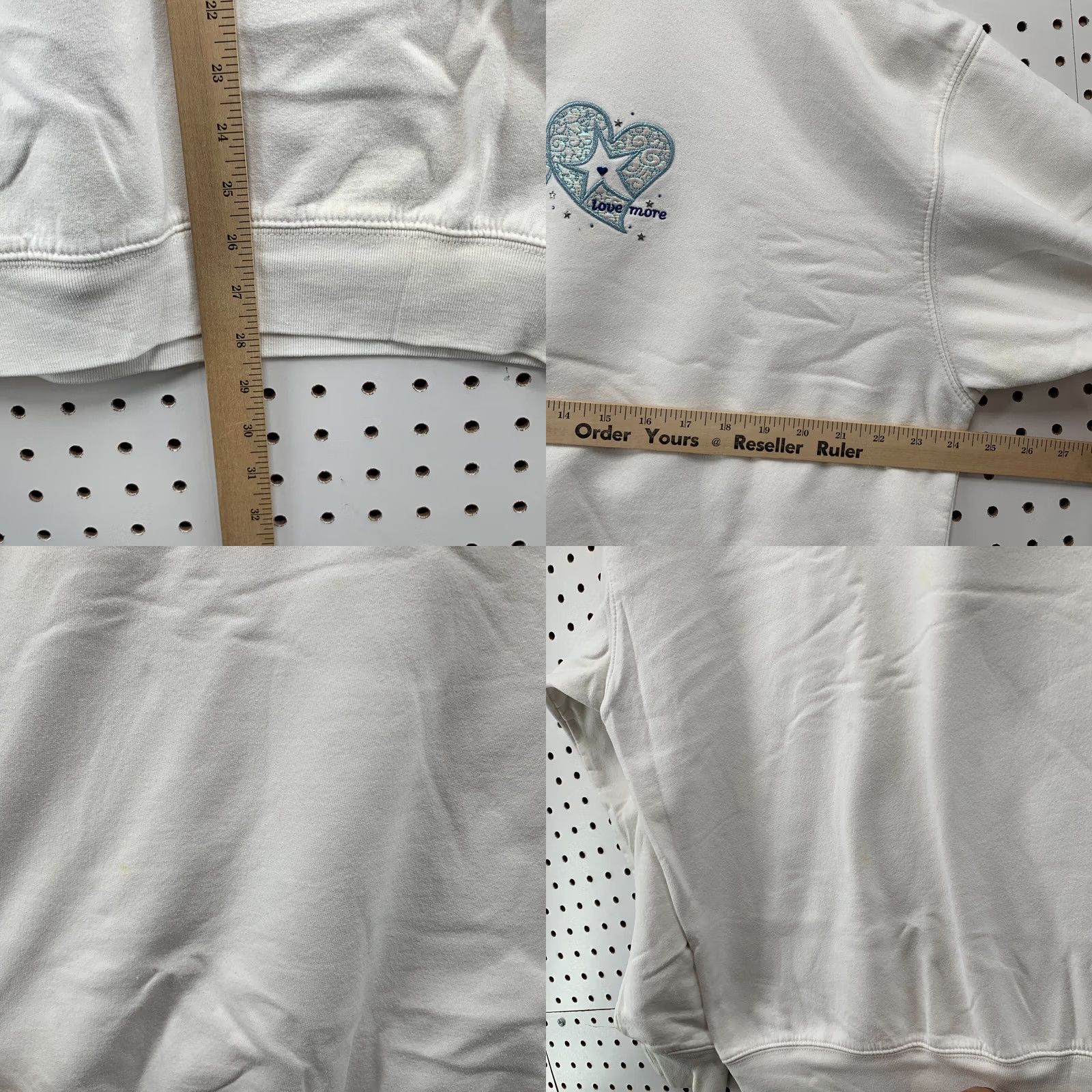 Vintage M&C Sportswear Sweatshirt White Heart Stars Embroidered Women 1X Crewneck Size XL / US 12-14 / IT 48-50 - 10 Thumbnail