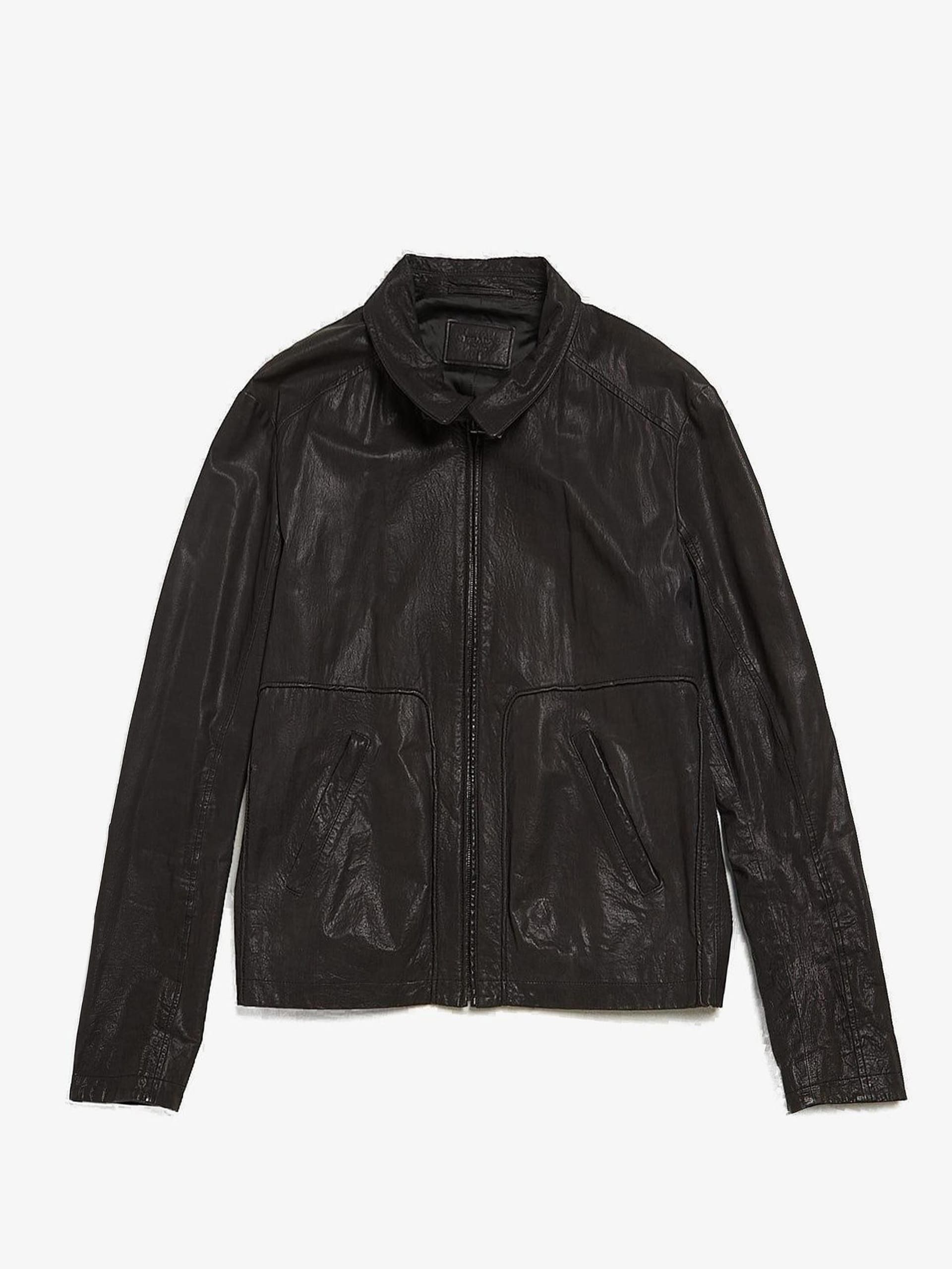 Prada Black Zipped Leather Light Jacket Size US XL / EU 56 / 4 - 1 Thumbnail