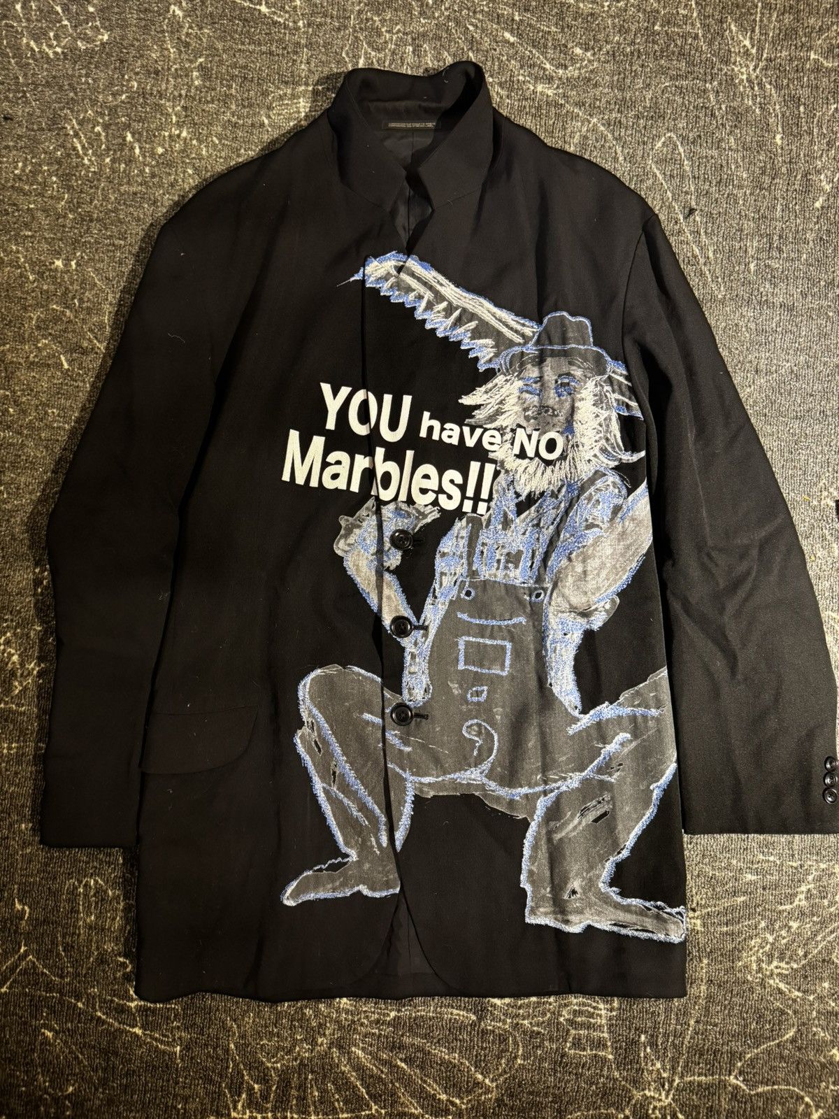 Yohji Yamamoto FW17 deformation collar print blazer Size US L / EU 52-54 / 3 - 2 Thumbnail