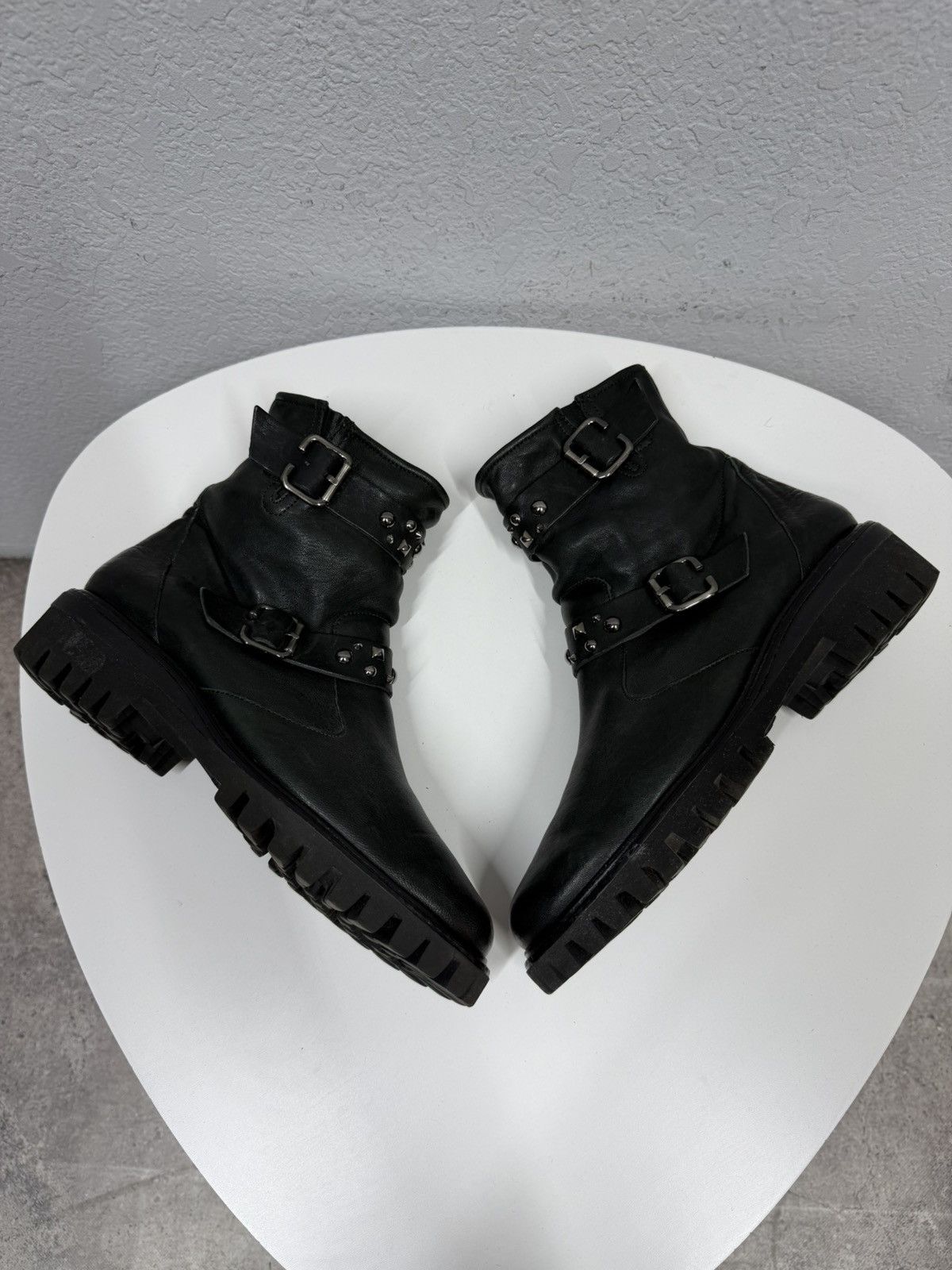 A.S.98 AS 98 Vibe Artisan Black Leather Side Zip Ankle Biker Boots Size US 8 / EU 41 - 10 Thumbnail