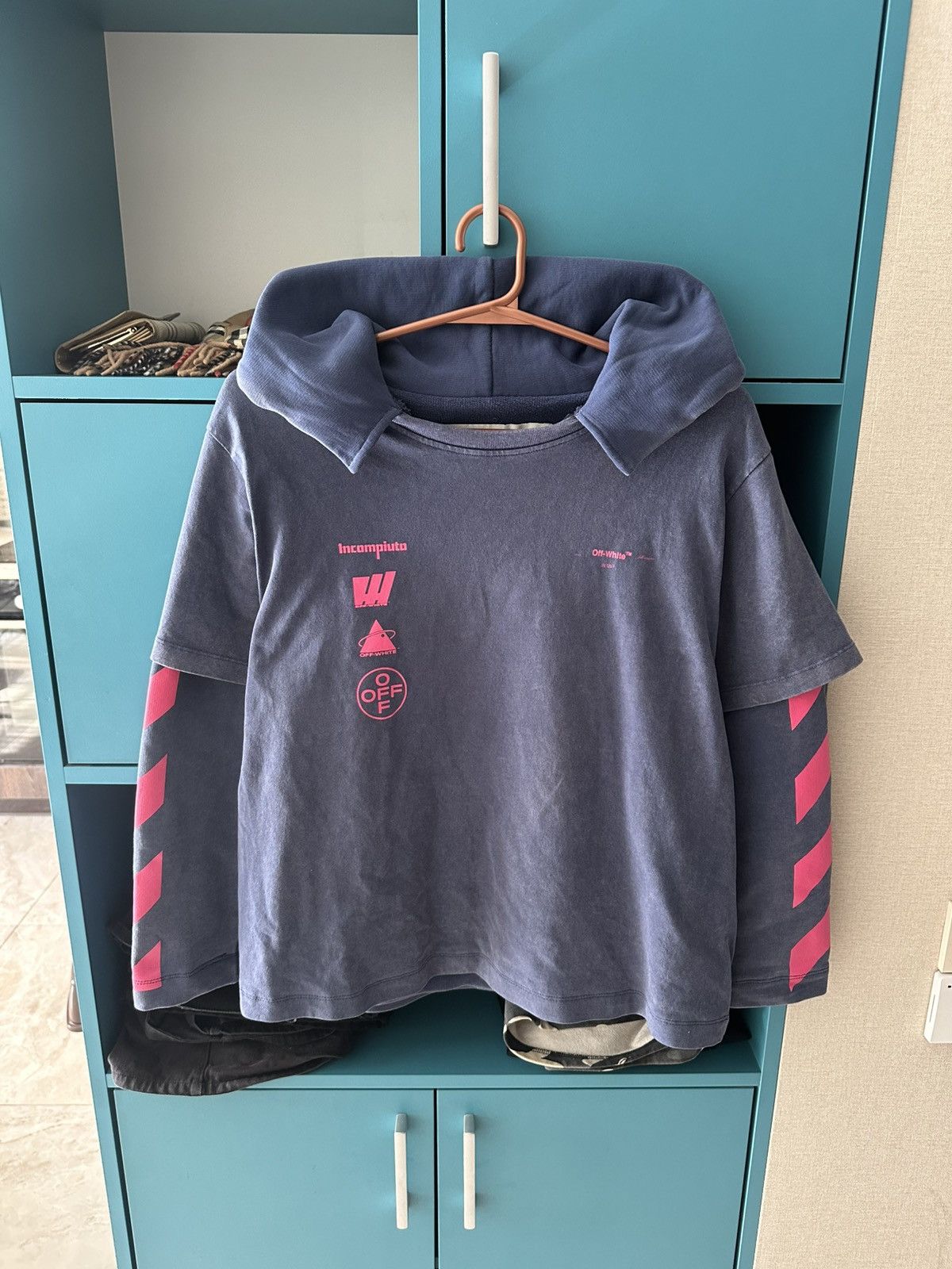 Off-White Mariana De Silva Diagonal Stripe Hoodie - Main Image