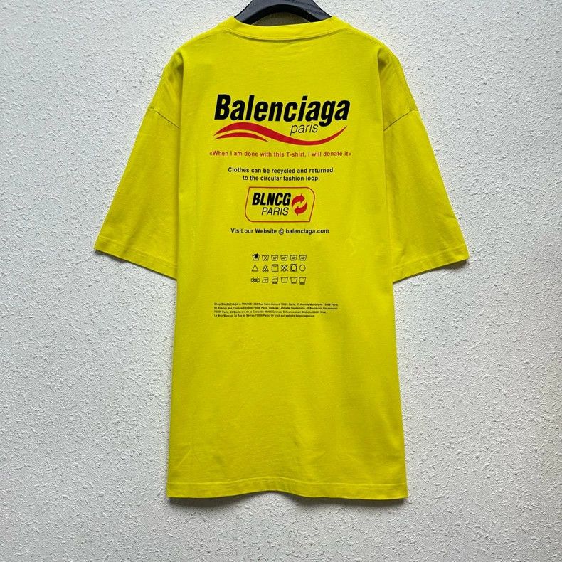 Balenciaga Balenciaga Yellow Eco-Friendly Short Sleeve Size US XS / EU 42 / 0 - 2 Thumbnail