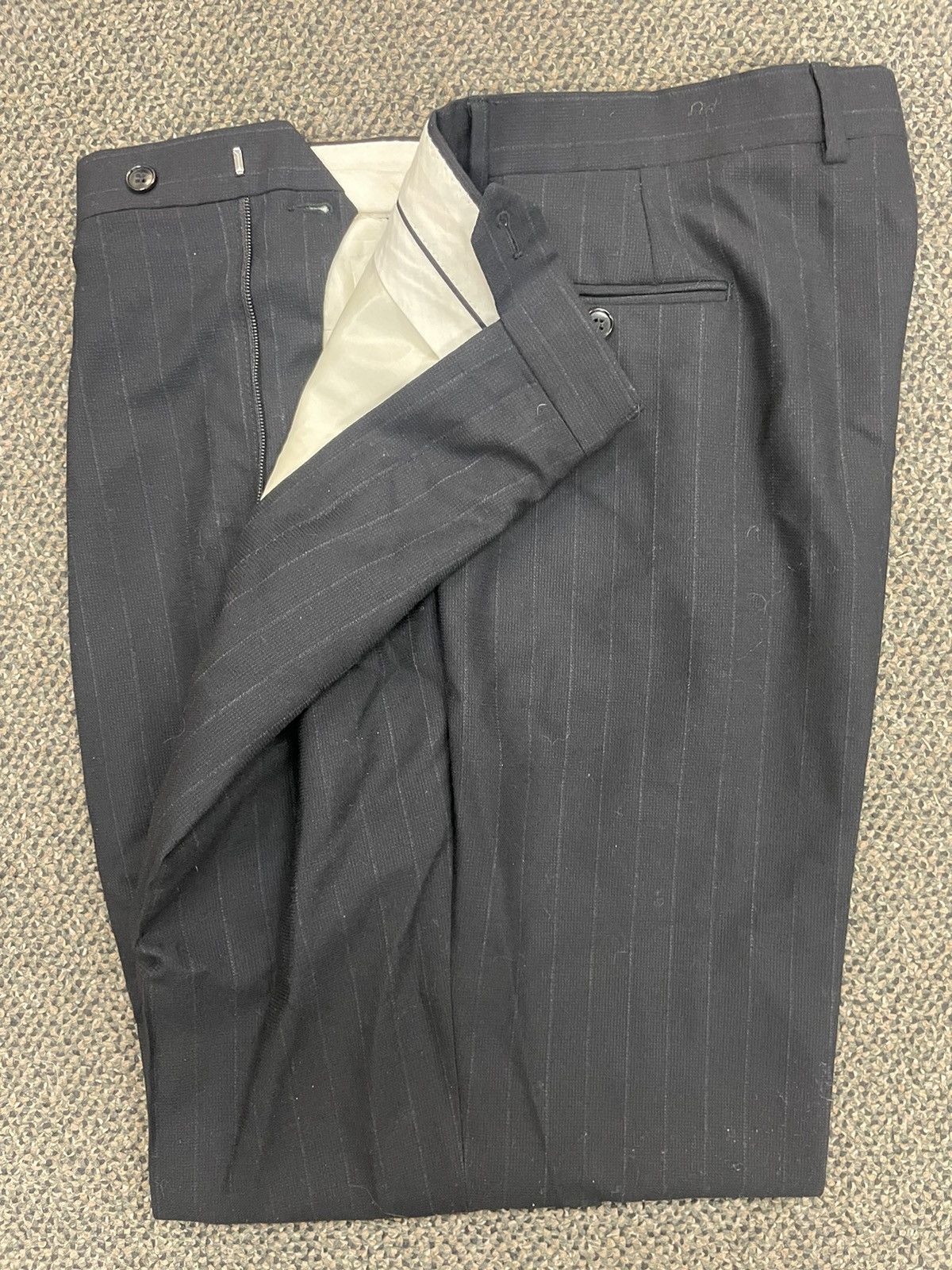 Giorgio Armani × Vintage Pinstripe Wool Suit Size 46R - 9 Thumbnail