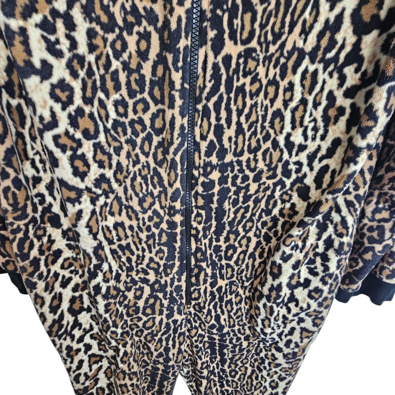Nick Fouquet Nick & Nora Women Pajamas Leopard Print M Full Zip Sleepwear Size 38" / US 16 / IT 52 - 3 Thumbnail