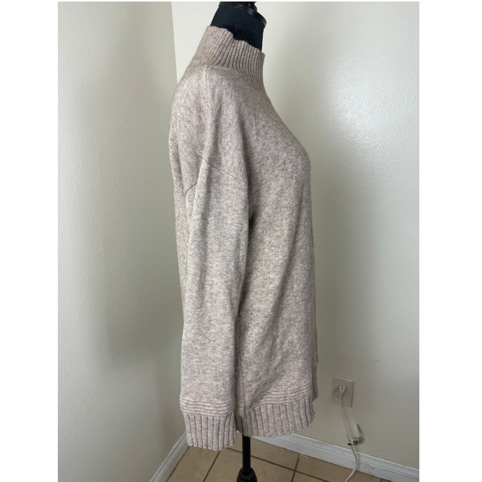 Anthropologie Anthropologie Oatmeal Mock Neck Margarita Tunic Sweater S Size S / US 4 / IT 40 - 6 Thumbnail
