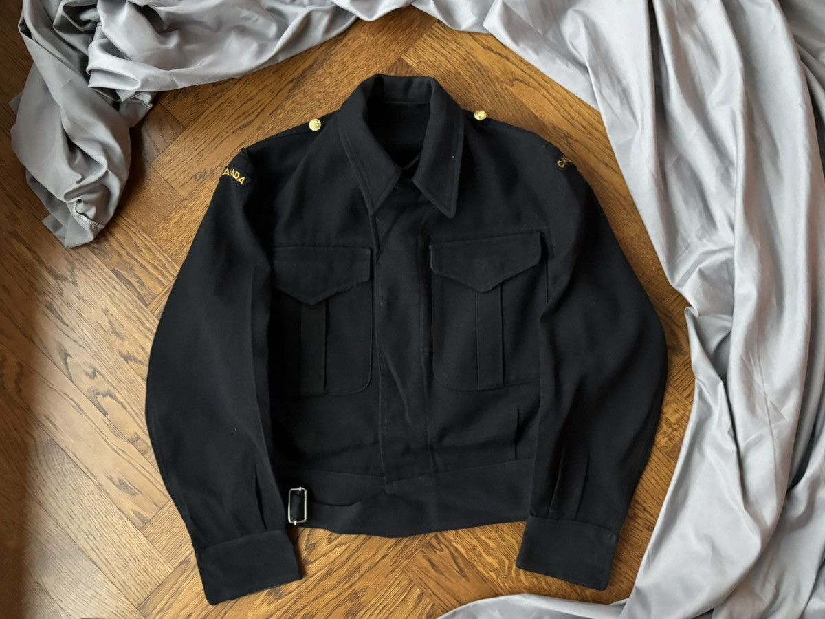 Vintage 1950s Battledress Jacket WW2 Cropped Military Wool Flight US Size US S / EU 44-46 / 1 - 14 Thumbnail