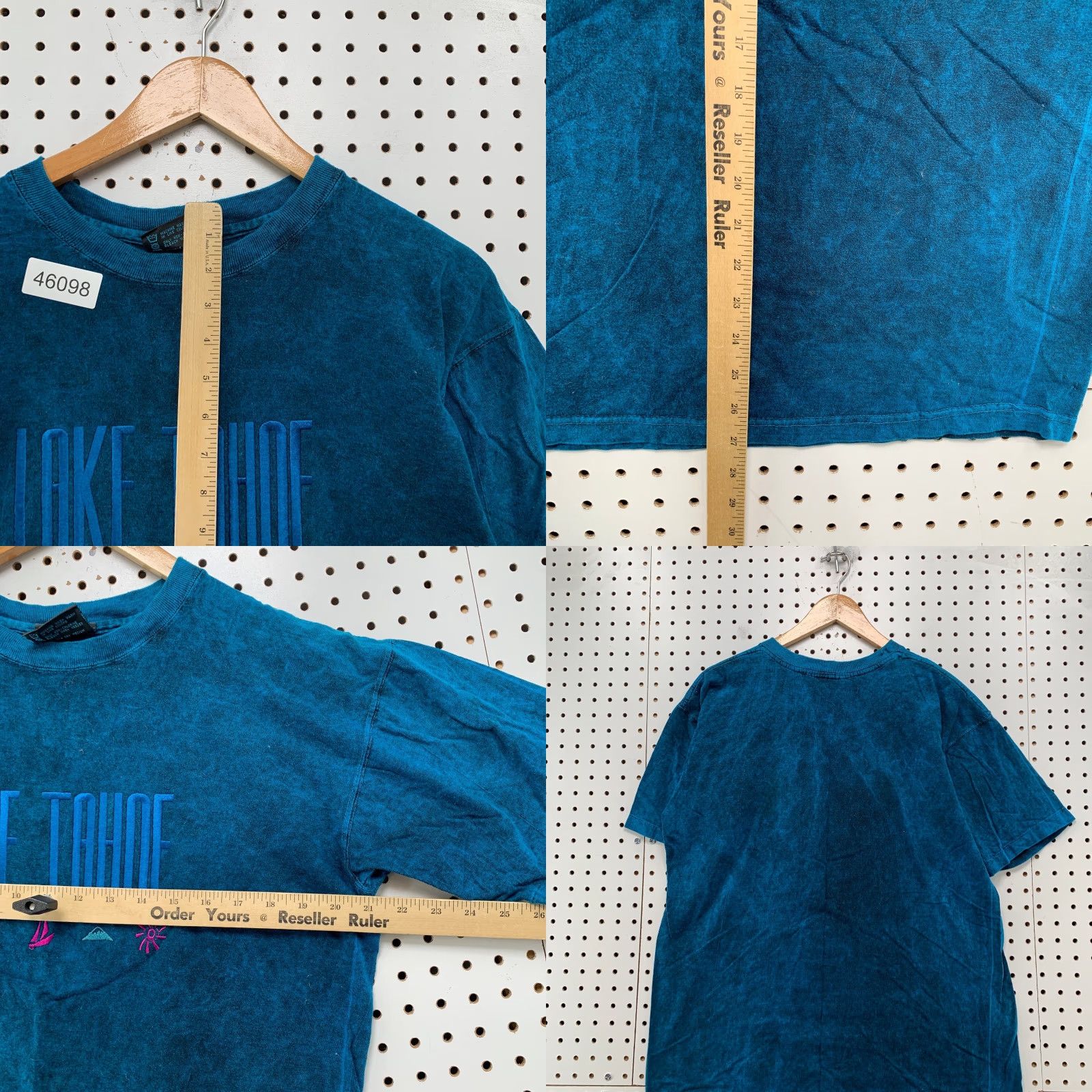 Vintage VINTAGE Lake Tahoe Shirt Mens Large Blue Acid Was Single Stitch Embroidered 90s 1990s T-Shirt Size US L / EU 52-54 / 3 - 8 Thumbnail