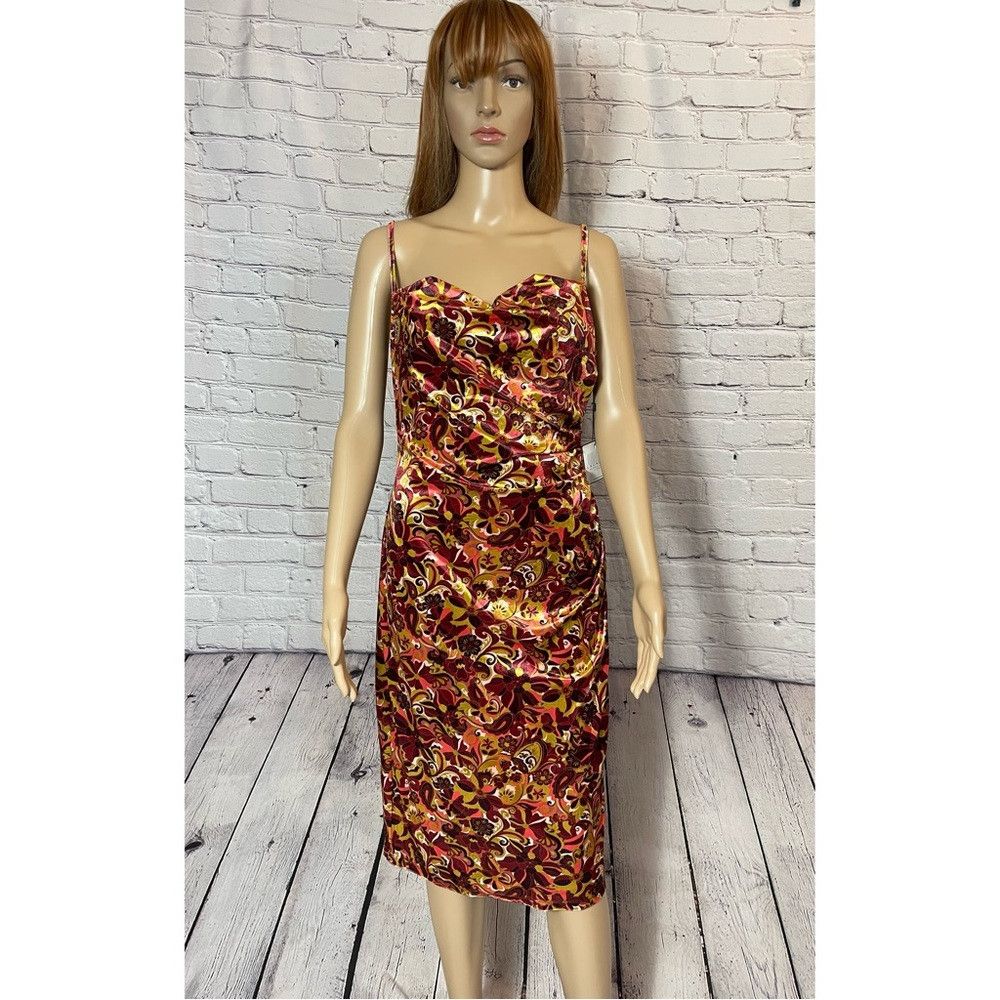 Laundry by Shelli Segal NWT New $138 Laundry By Shelli Segal Cowl-Neck Slip Dress S Size L / US 10 / IT 46 - 2 Thumbnail