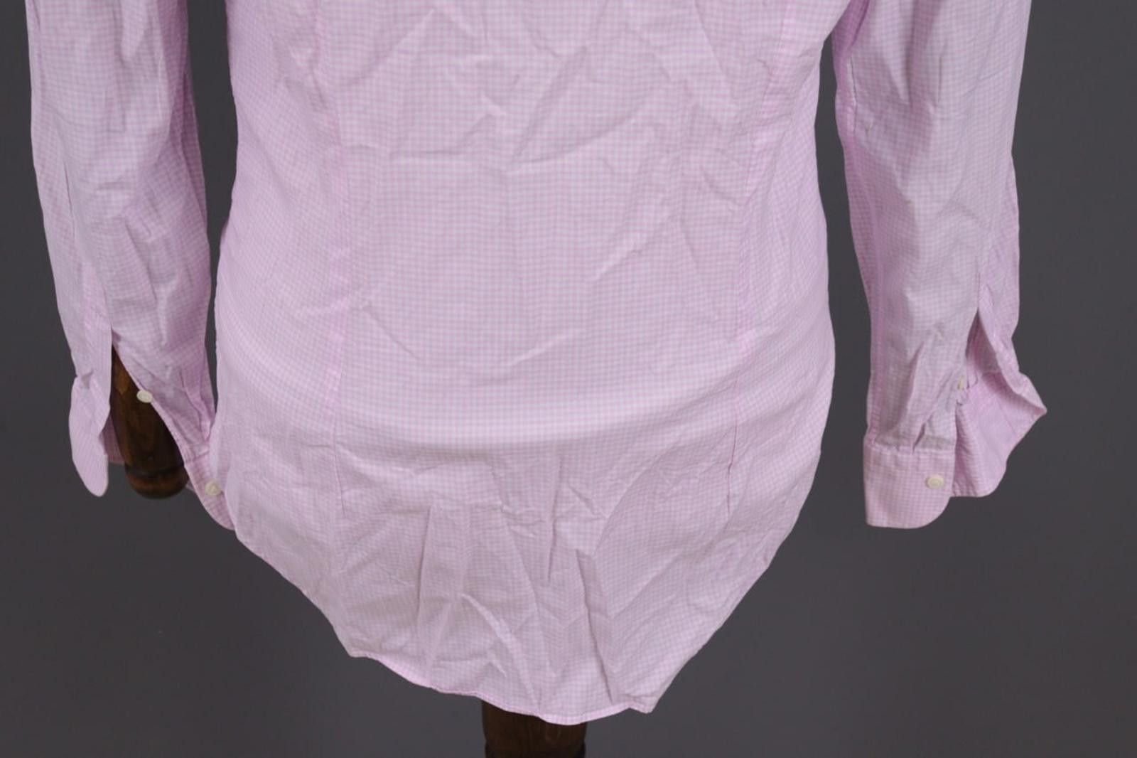 Suitsupply Scabal Pink Check Long Sleeve Dress Shirt Size 39 / 15 1/2 Size US M / EU 48-50 / 2 - 11 Thumbnail