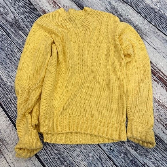 Other Vintage Field Gear Cotton Blend Women’s Yellow V-Neck Sweate Size S / US 4 / IT 40 - 2 Thumbnail