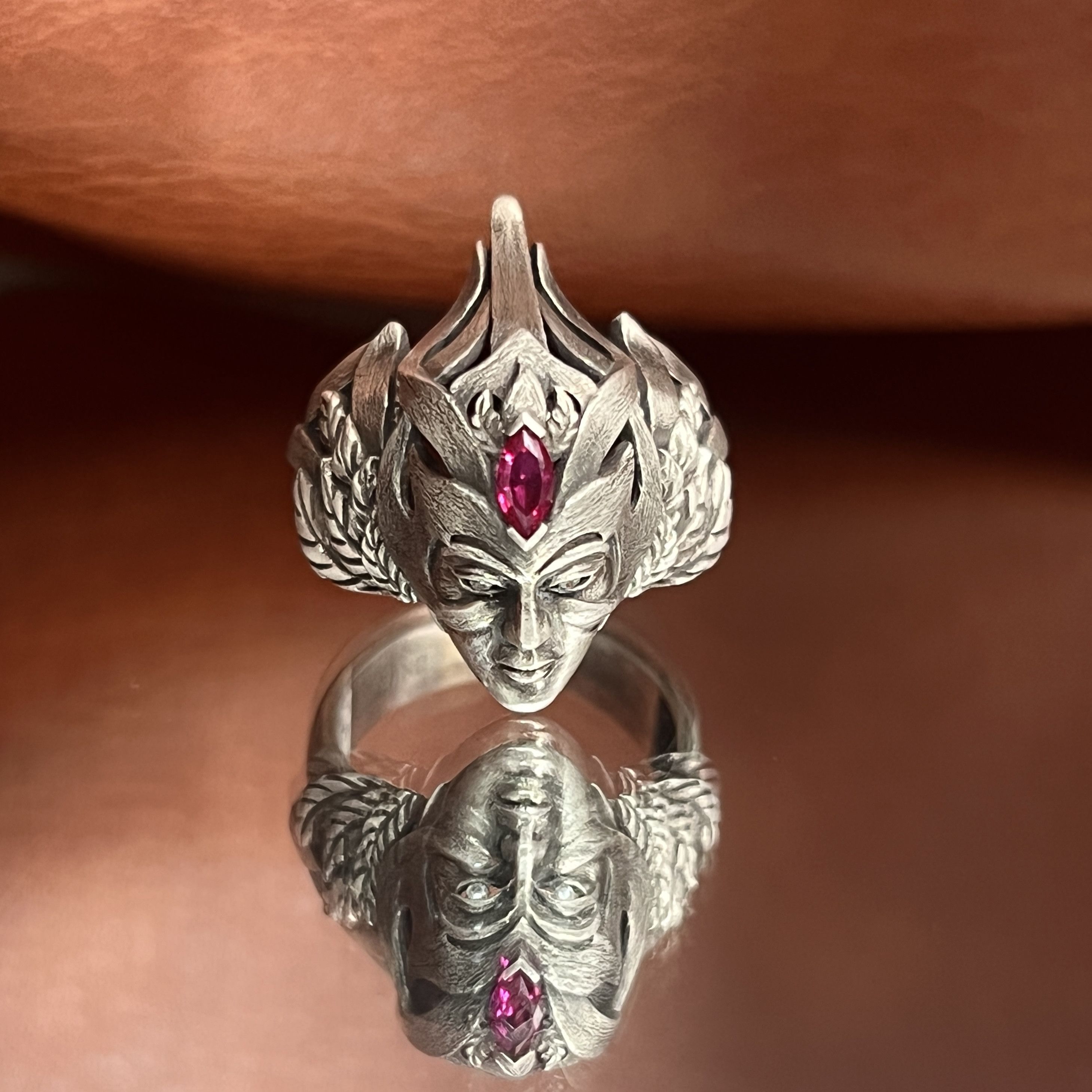 Jewelry SIZE 10 S925 Silver Wire Drawing Medusa Ring Size ONE SIZE - 2 Thumbnail