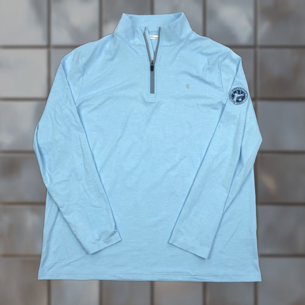 Birkenstock Criquet Mens Pullover 1/4 Zip Blue XL Mock Neck Logo - Regular, Casual, Activewear, Office Wear, Preppy, Brrr, 5-9, Golf, Running, Walking Mens Size US XL / EU 56 / 4 - 1 Thumbnail