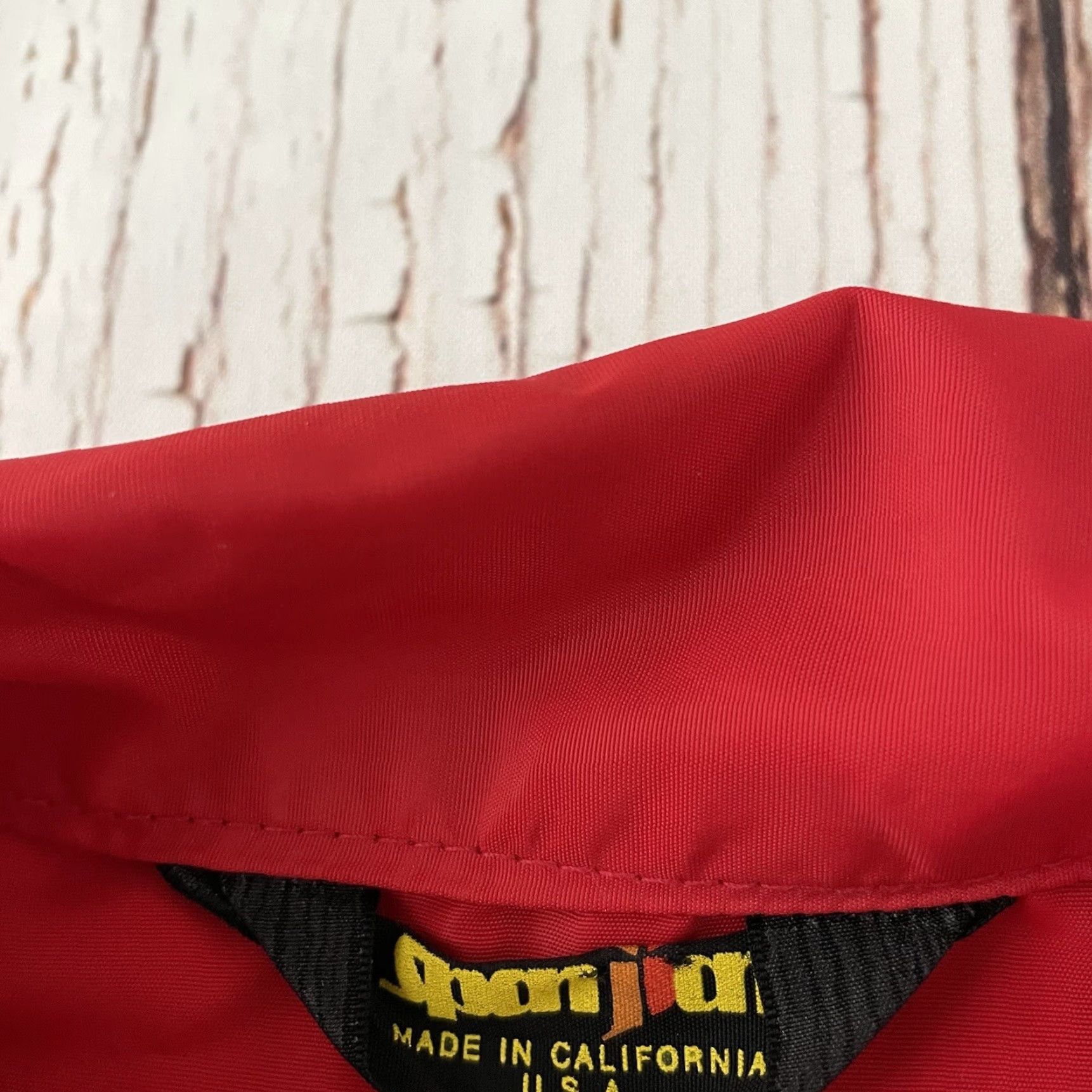Vintage VINTAGE Spanjian Jacket Men's M Red USA Snap Nylon Windbreaker Athletic USA Shirt? Size US M / EU 48-50 / 2 - 2 Thumbnail