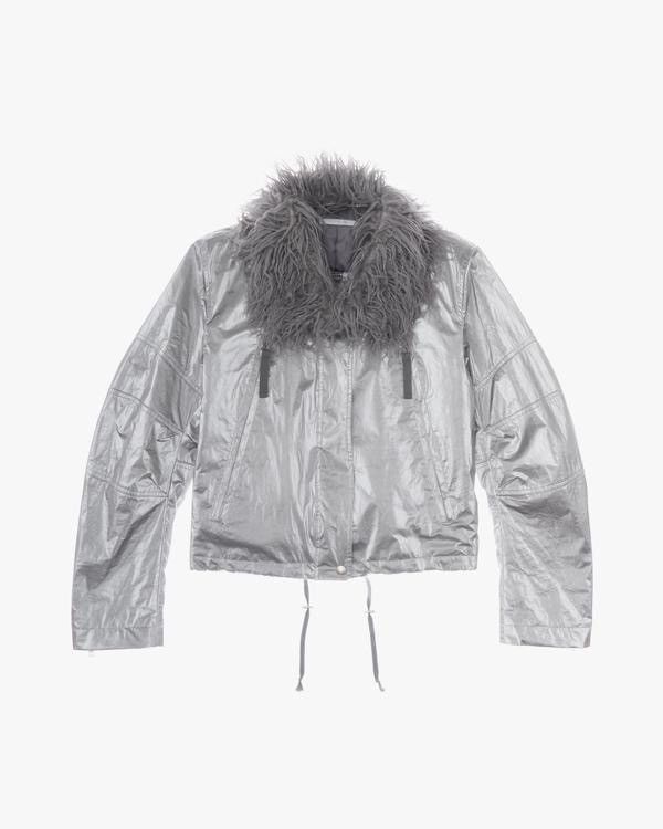 Helmut Lang Helmut Lang Biker Jacket in Silver Size L / US 10 / IT 46 - 1 Thumbnail