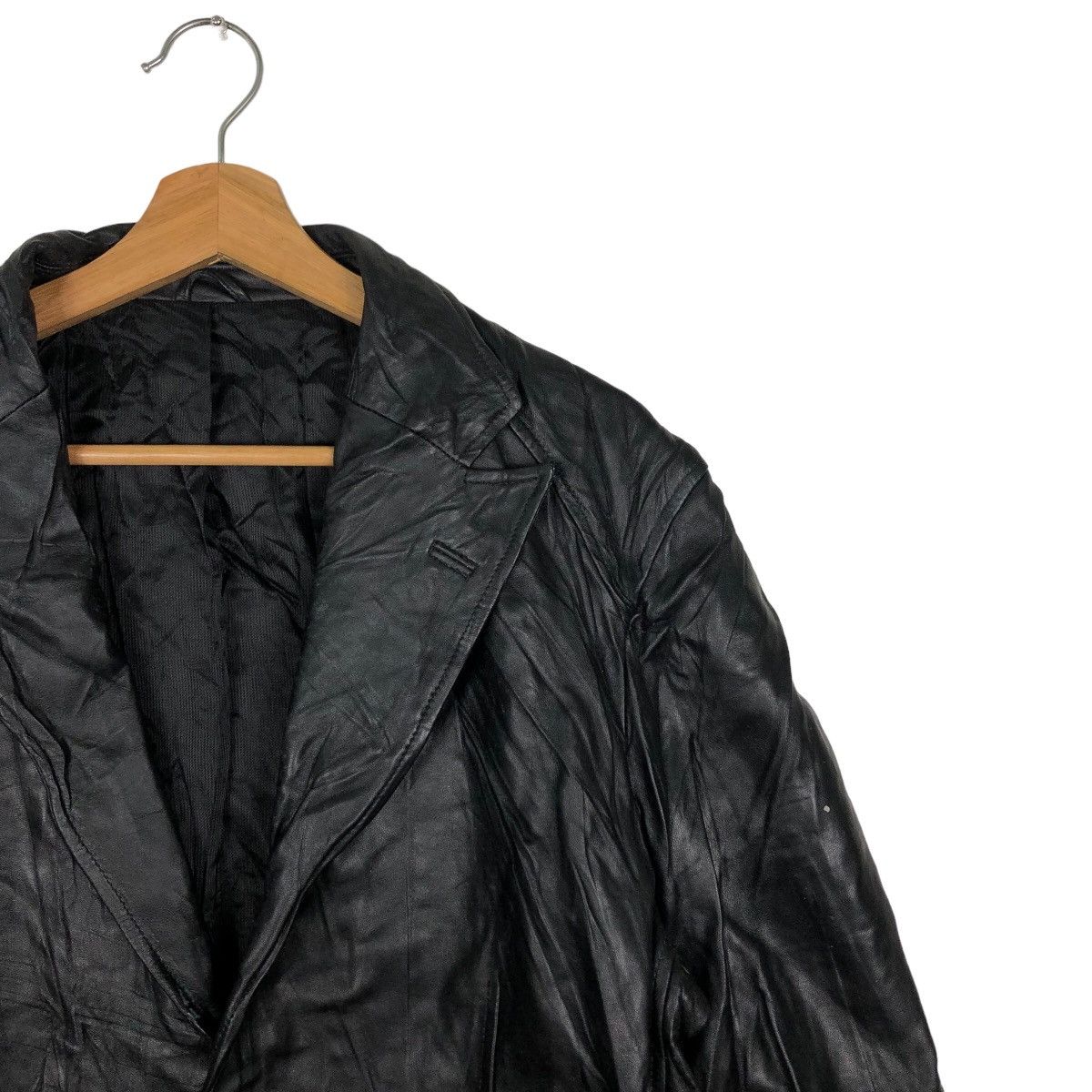 Issey Miyake 🔥Rare Licorice Genuine Leather Jacket Issey Miyake Size US L / EU 52-54 / 3 - 6 Thumbnail