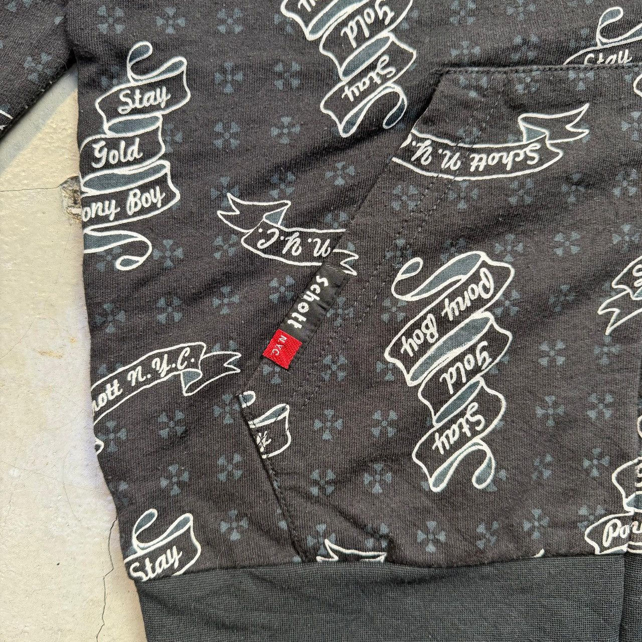 Schott Schott N.Y.C. "Stay Gold Ponyboy" All-Over Print Zip Hoodie Size US S / EU 44-46 / 1 - 5 Thumbnail
