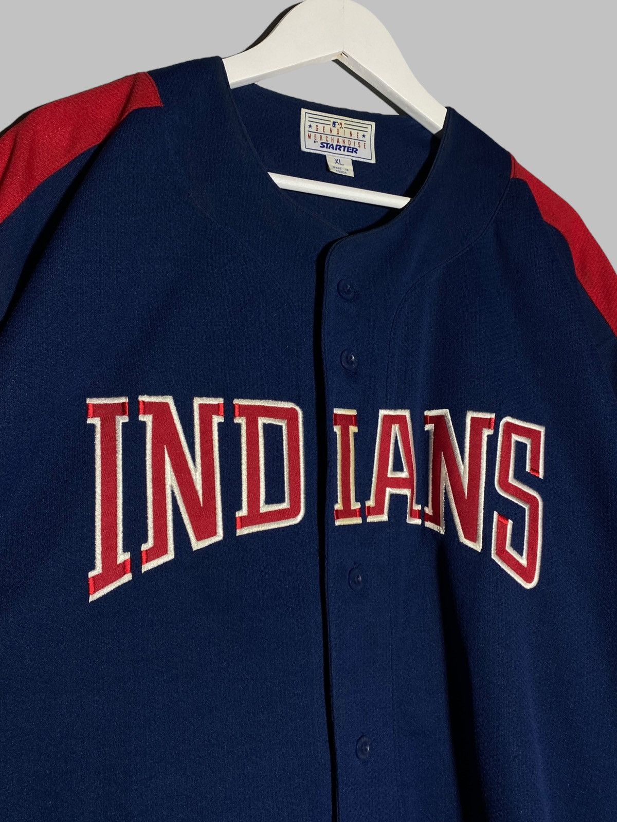 Starter Vintage Starter Cleveland Indians Baseball Jersey Button Up Size US XL / EU 56 / 4 - 4 Thumbnail