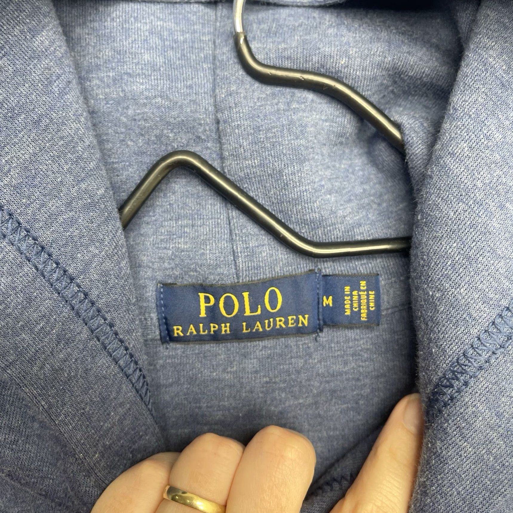 Polo Ralph Lauren VINTAGE Polo Ralph Lauren Hoodie Mens M Blue Fleece Pullover Hooded Logo Pocket Casual 90s Style Polo Horse Mens Size US M / EU 48-50 / 2 - 6 Thumbnail