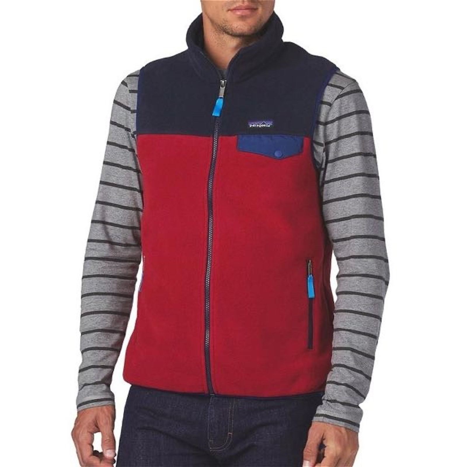 Patagonia Patagonia Synchilla Snap-T Fleece Vest Men’s M Red Navy FA15 Size US M / EU 48-50 / 2 - 11 Thumbnail
