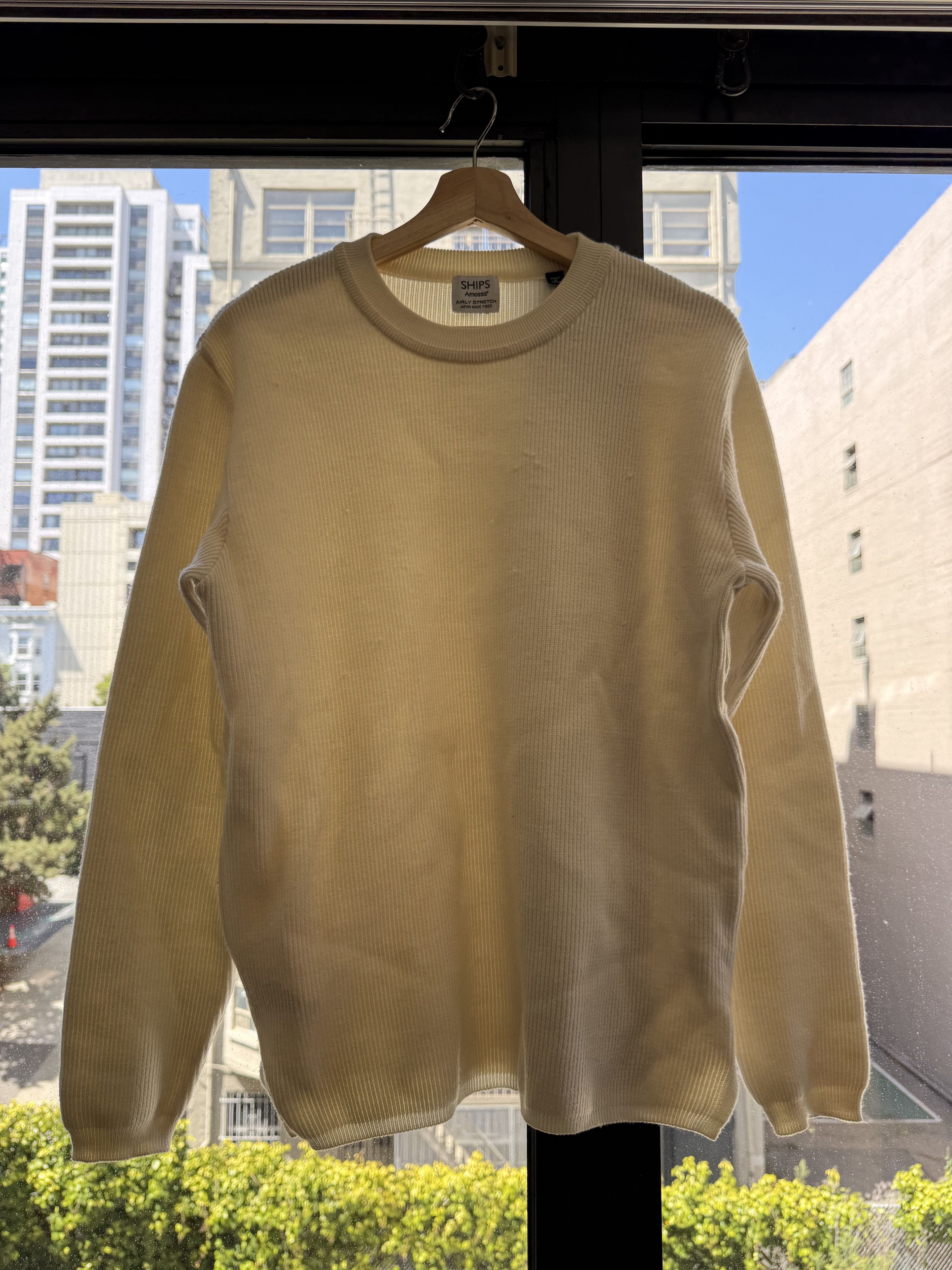 SHIPS Ships Amossa Cream Ribbed Knit Crewneck Sweater Size US L / EU 52-54 / 3 - 1 Thumbnail