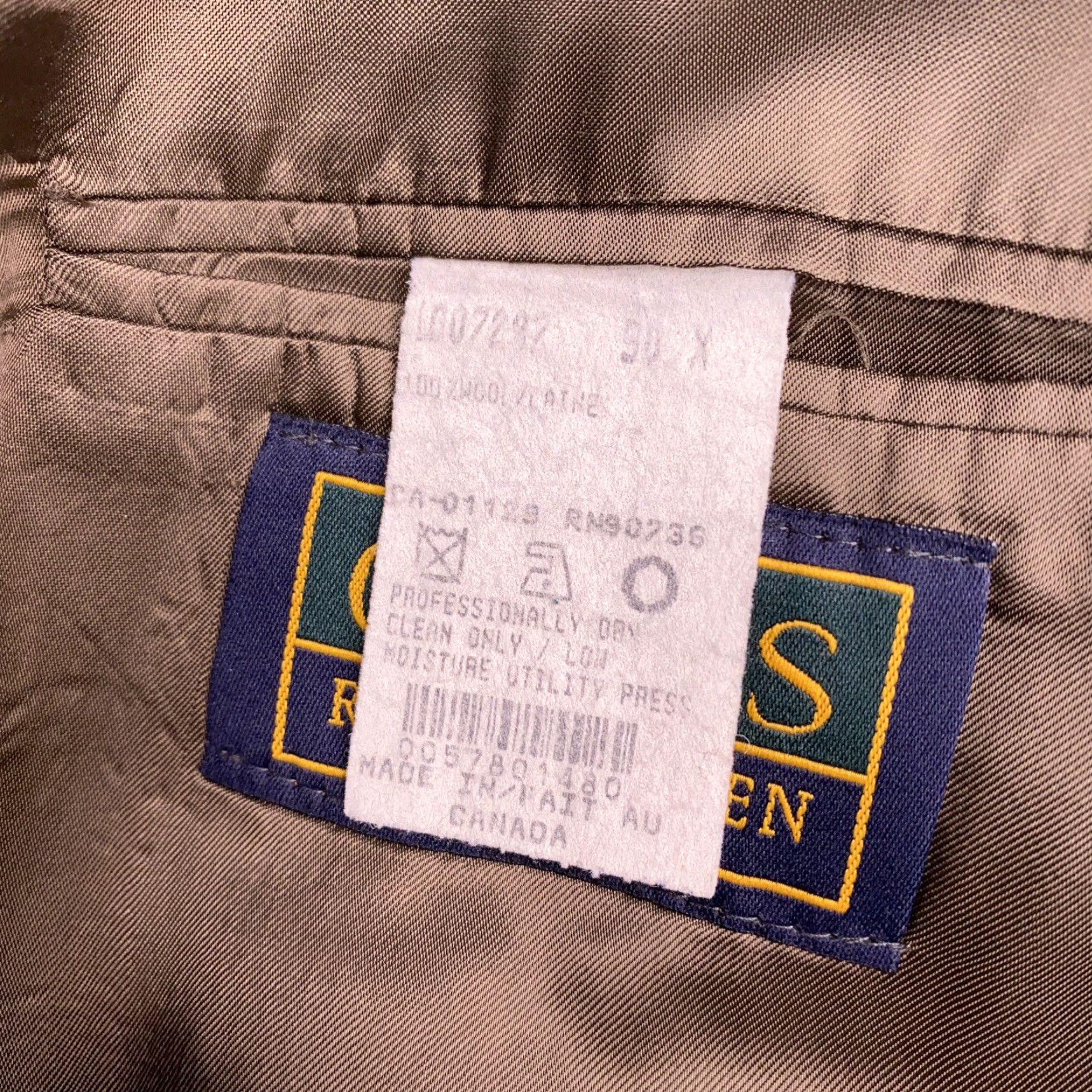 Chaps VINTAGE Chaps Ralph Lauren Sport Coat Blazer Wool Brown Notch Lapel Single-Breasted 50 Big & Tall Extra Long Mens Size 50R - 7 Thumbnail