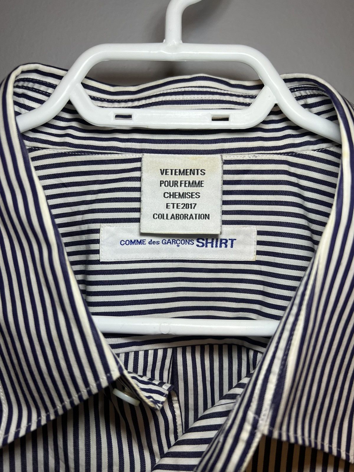 Comme des Garcons SHIRT × Vetements SS2017 Vetements x Comme Des Garçons Shirt Striped Button up Size US XL / EU 56 / 4 - 3 Thumbnail