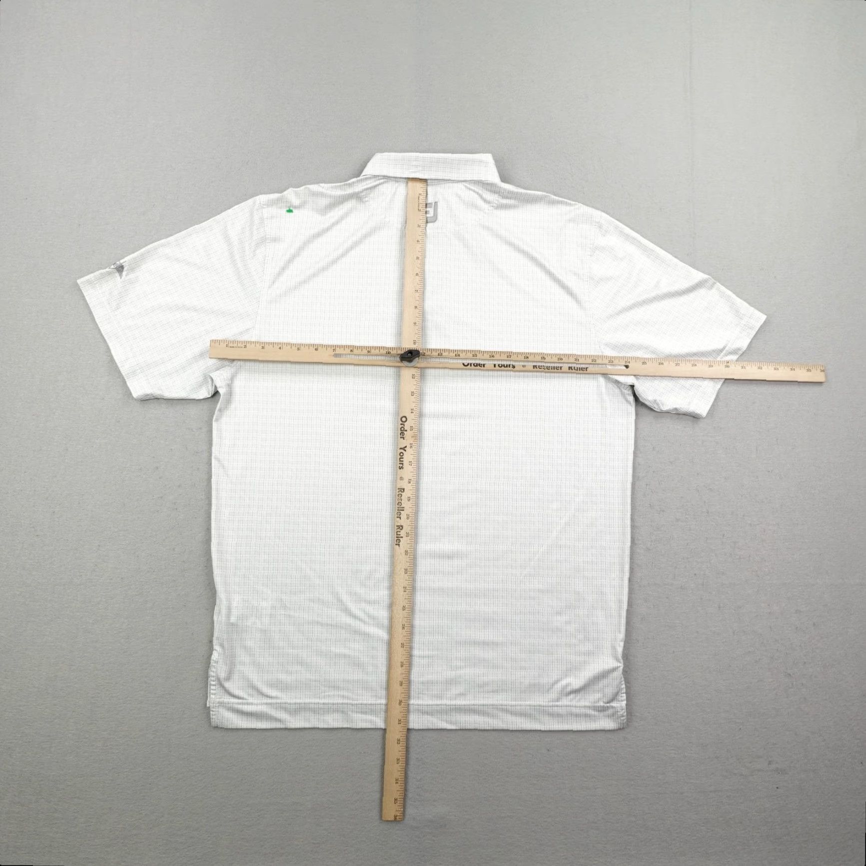 Footjoy FootJoy Polo Shirt Mens Large Gray White Performance Golf Golfer Flex Grid Print Size US L / EU 52-54 / 3 - 7 Thumbnail