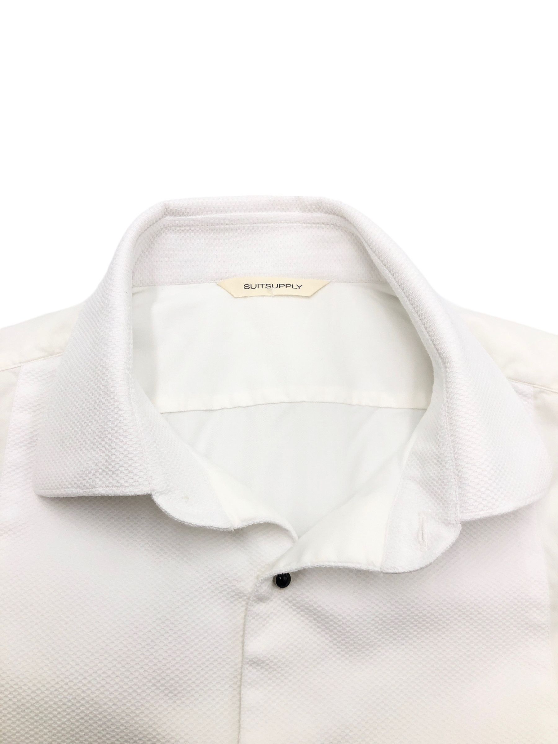 Cotton White Formal Solid Slim Fit Shirt Size L