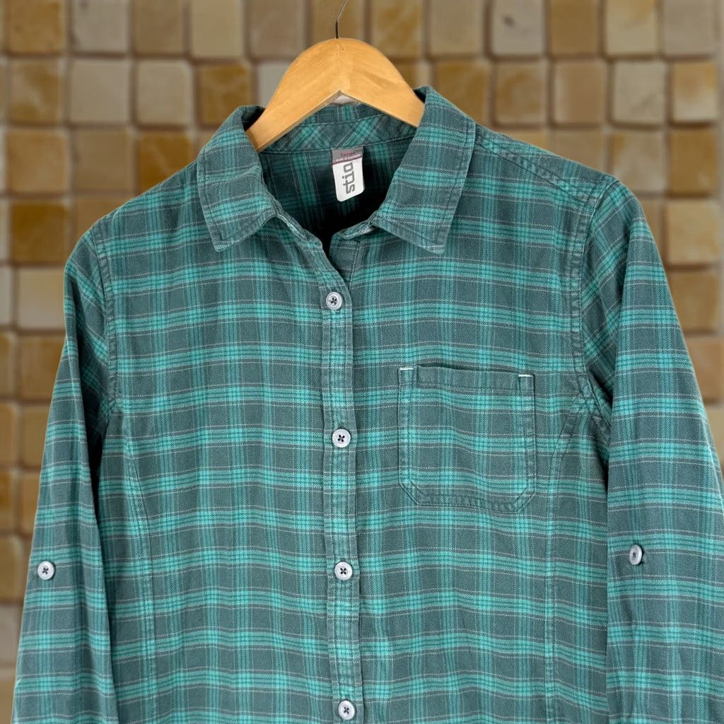 Vintage Stio Shirt Womens L Green Plaid Long Sleeve Button-Up Casual Outdoor Hiking Vintage: No Size L / US 10 / IT 46 - 1 Thumbnail