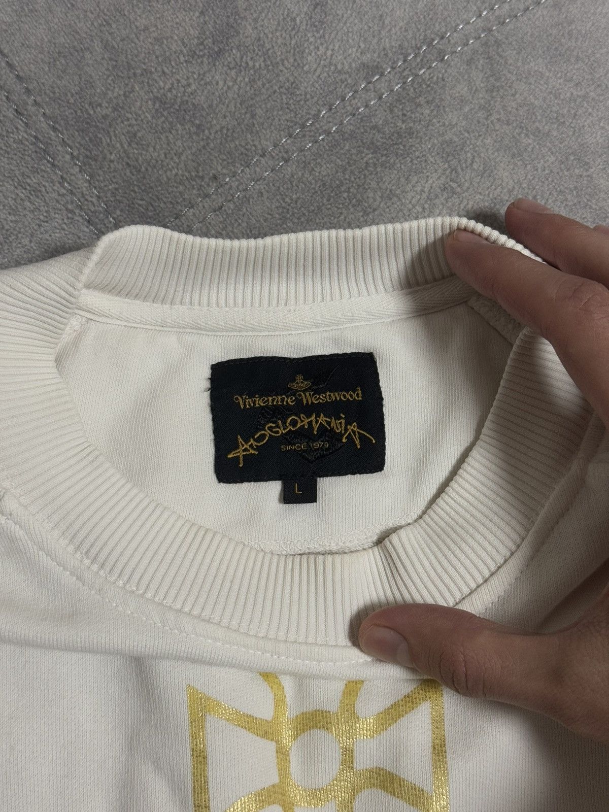 Vintage Vintage Vivienne Westwood anglomania white gold sweatshirt Size US L / EU 52-54 / 3 - 13 Thumbnail