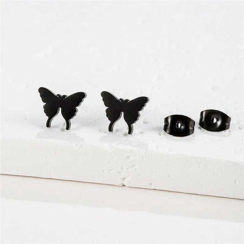 Jewelry Mini Butterfly Stud Earrings Charm Earring Gift Size ONE SIZE - 2 Thumbnail