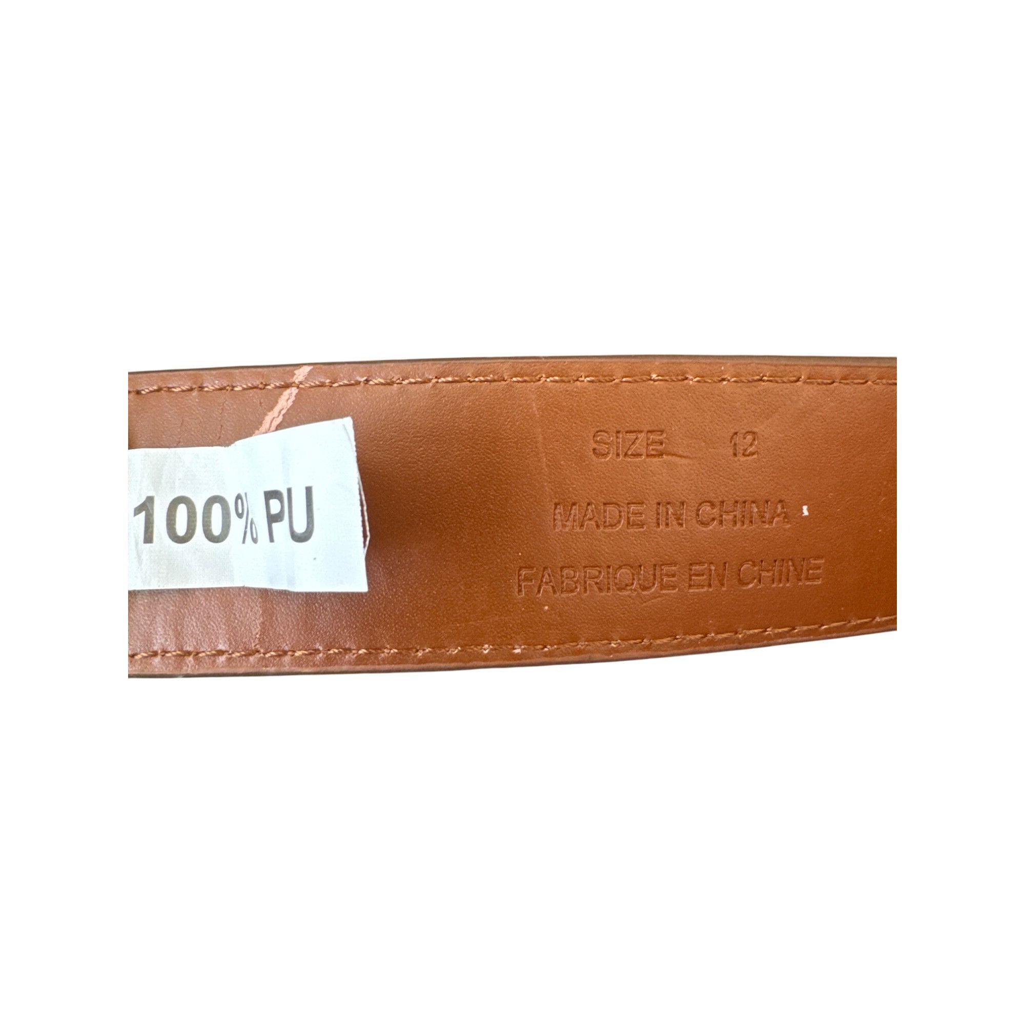 Other Brown Faux Leather Belt With Gold-Tone Metal Ring Buckle Siz Size ONE SIZE - 6 Thumbnail