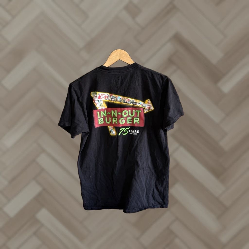 Vintage VINTAGE In-N-Out Burger Shirt Mens Black 75 Years Anniversary Graphic T-shirt Size Medium Size US M / EU 48-50 / 2 - 1 Thumbnail